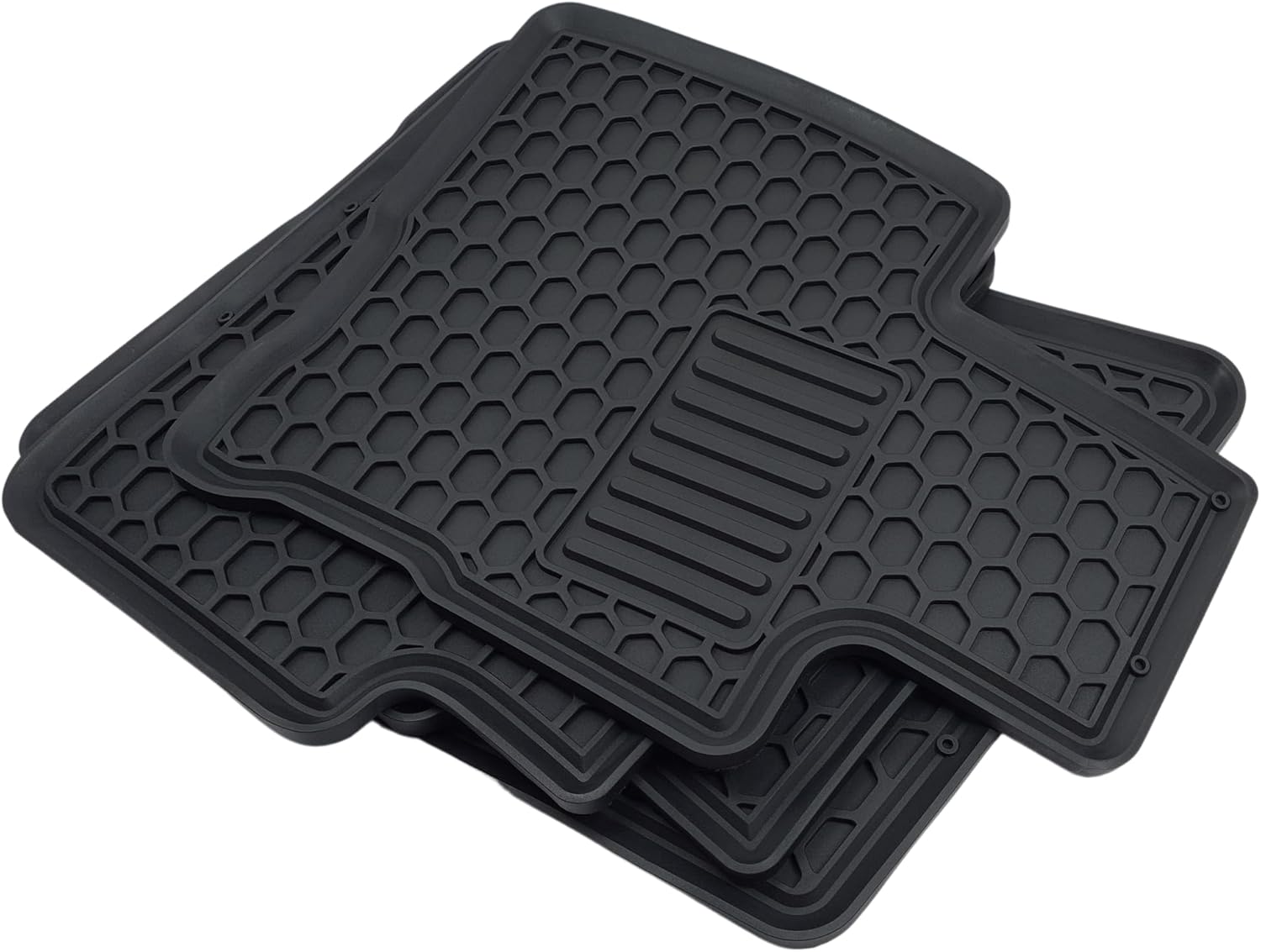 Ajuste personalizado para Ford Bronco 2021-2024 Premium para todo tipo de clima, tapetes y forros de goma delanteros y 2 fila resistentes (negro)