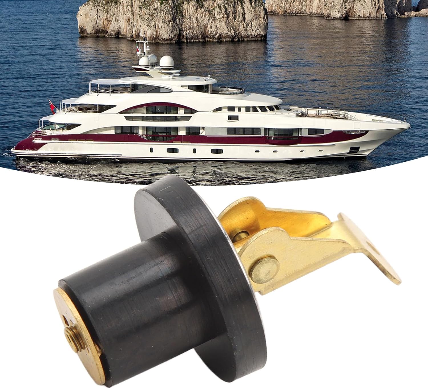 Tapón de drenaje de latón para barco marino, kit de tapón de drenaje para garboard de barco de 58 pulgadas, 34 pulgadas, tapón de drenaje con mango