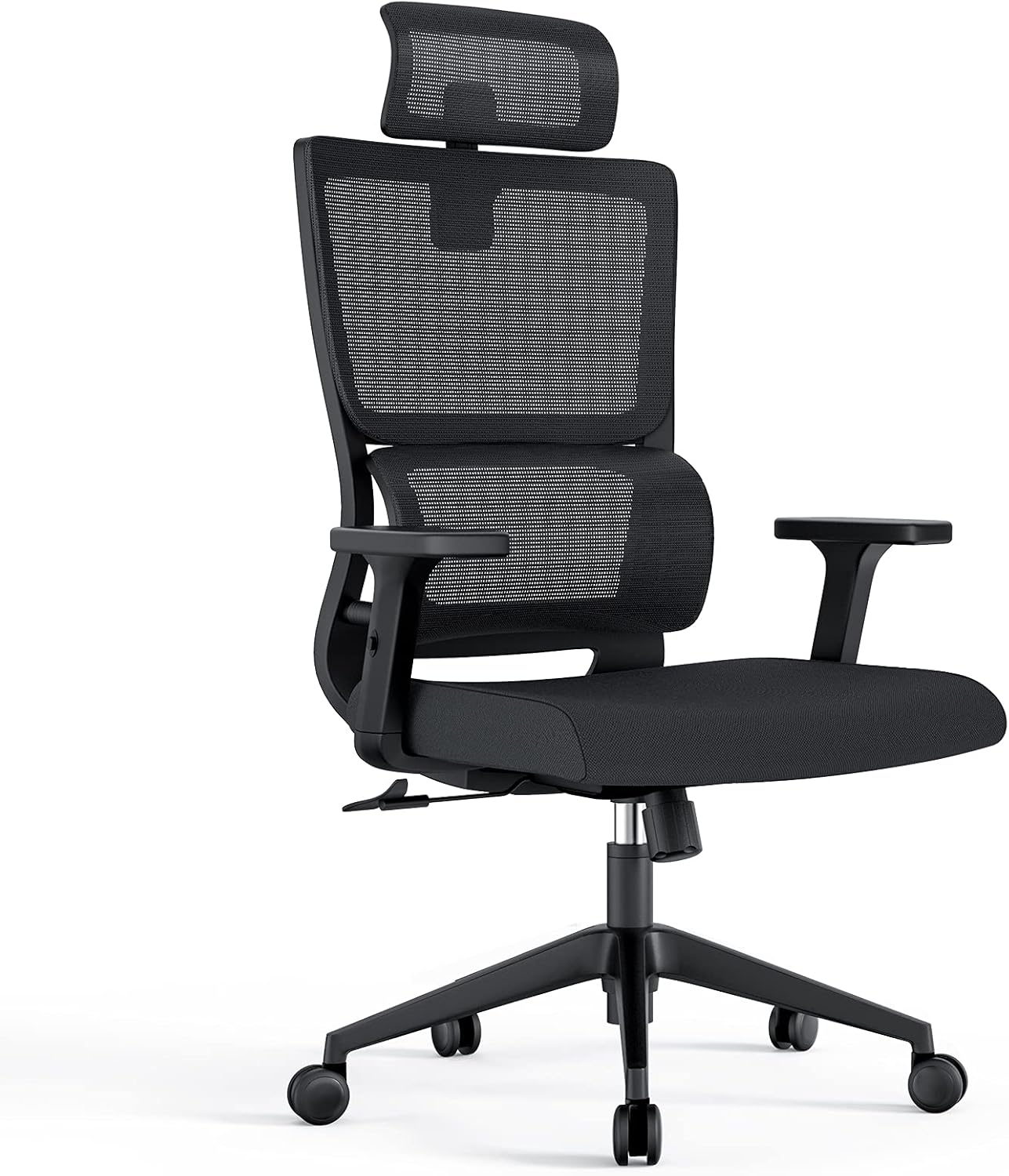 Silla de oficina ergonómica con soporte lumbar mejorado y reposacabezas ajustables, silla de escritorio con respaldo alto de malla, silla de