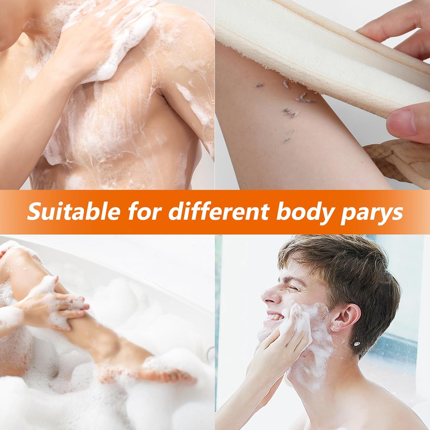 1 exfoliante natural de lufa de doble cara para ducha (grande), almohadillas de esponja de lufa y esponja corporal, limpieza profunda vigoriza tu
