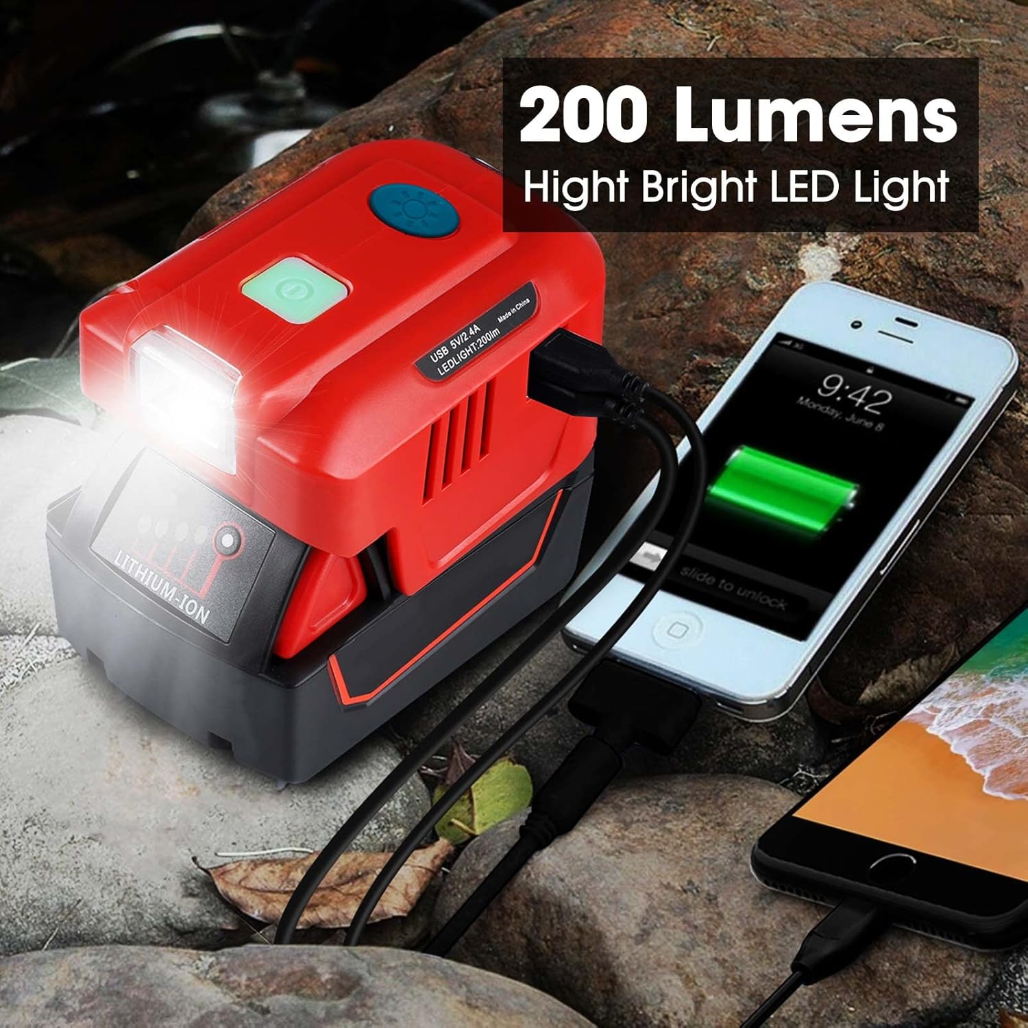 TEPULAS Inversor de fuente de alimentación portátil para batería de litio Milwaukee M18 de 18 V, inversor de corriente de 150 W CC 18 V a CA 110