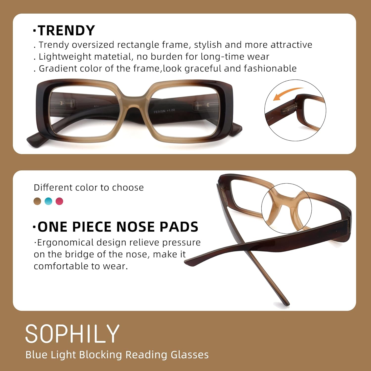 Gafas de lectura rectangulares para mujer, para lectores de mujer, bloqueador de luz azul