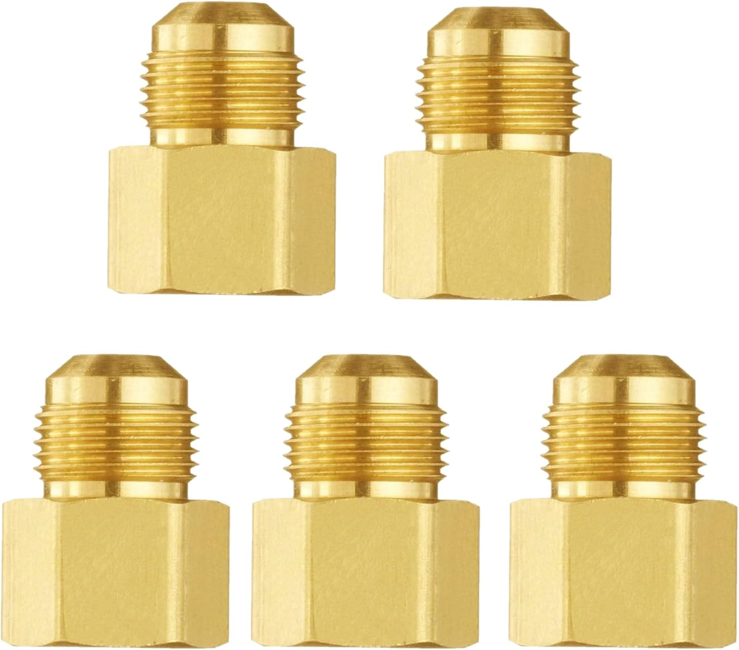 ANPTGHT Adaptador de tubo de latón para acoplamiento de gas de 38 pulgadas macho x 14 pulgadas NPT hembra reductor adaptador de tubo de gas propano