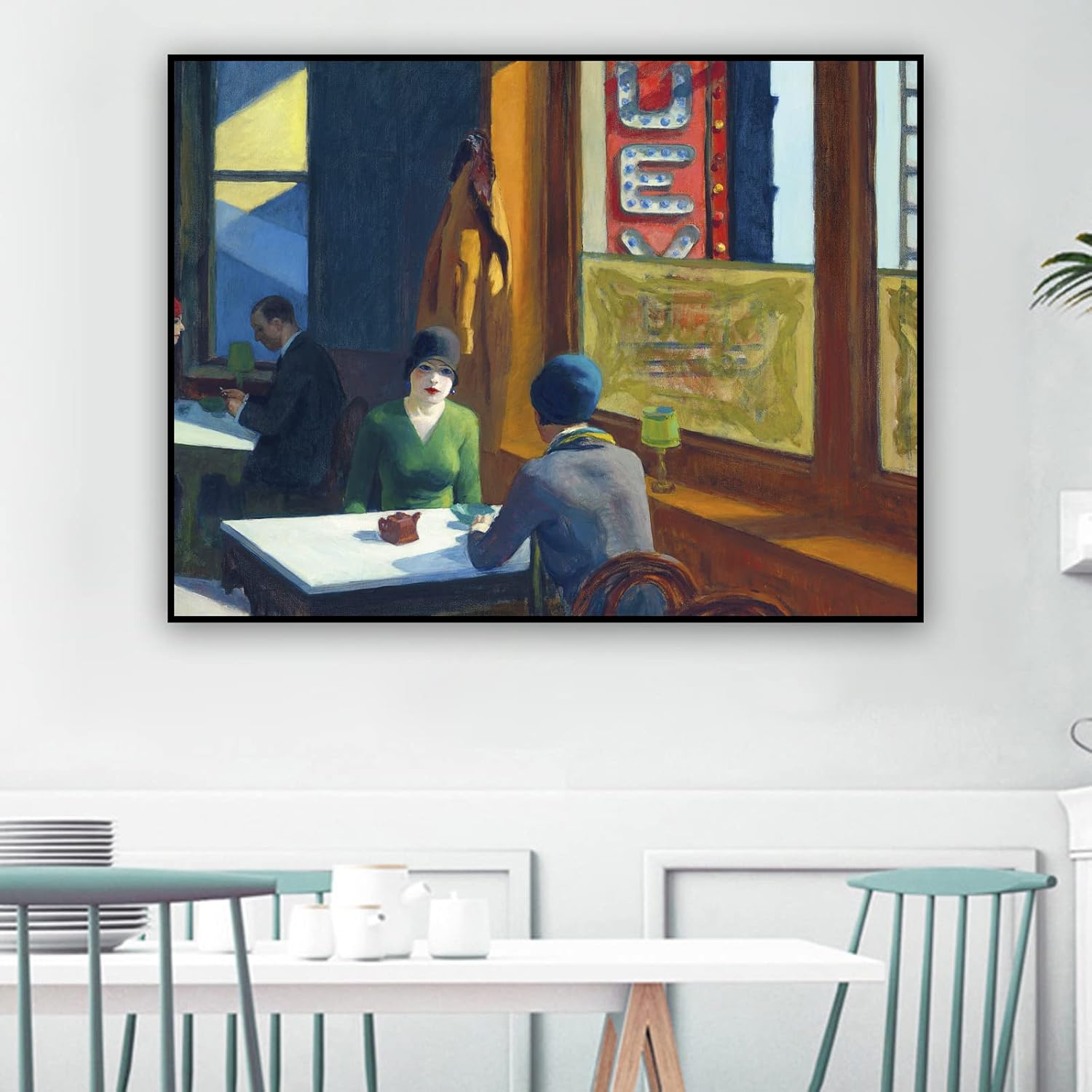 ZZPT Chop Suey – Impresión artística en lienzo por Edward Hopper – Reproducciones famosas de pinturas al óleo – Pósteres de arte de pared en lienzo