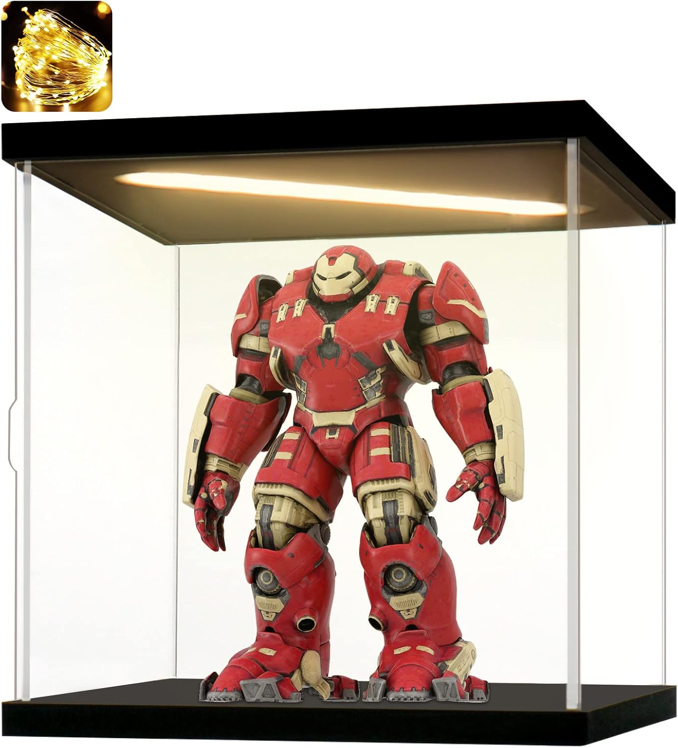 Vitrina de acrílico para coleccionables, cajas de acrílico transparente para exhibición, figuras de acción, juguetes de construcción iluminados,