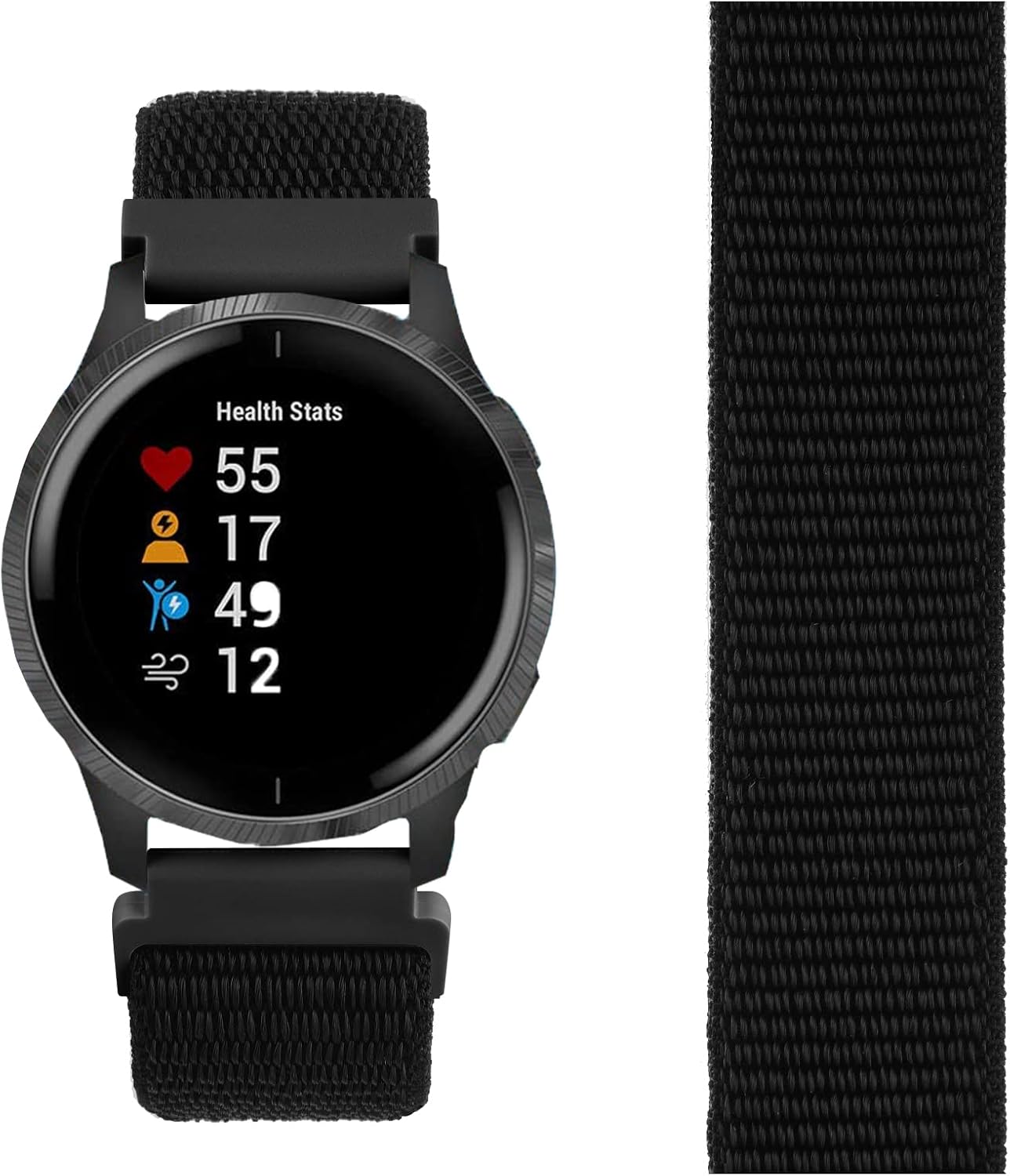 Paquete de 2 correas para Garmin Venu  Venu 2 Plus  Venu Sq Watch Band para mujeres y hombres, correa de repuesto ajustable de nailon suave para