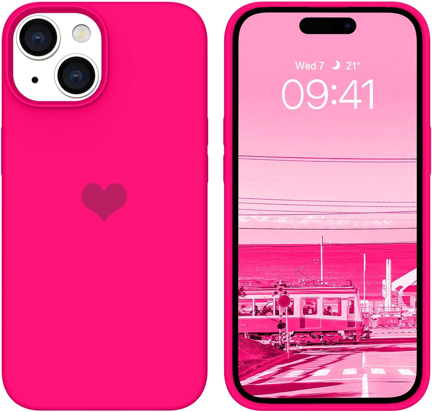 BENTOBEN Funda compatible con iPhone 15 2023, ajuste delgado, bonito diseño de corazón, silicona suave, goma de gel, a prueba de golpes, forro de