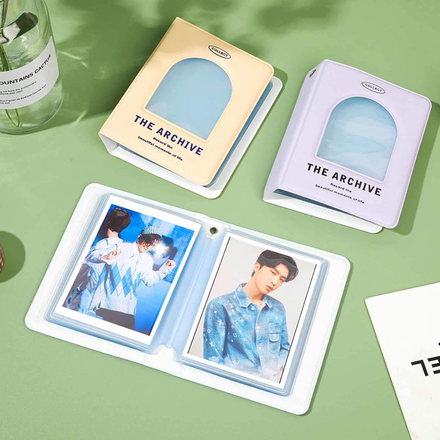 FUNUPUP Carpeta para tarjetas fotográficas de 3 pulgadas, álbum Kpop con soporte para tarjetas fotográficas Kpop, mini álbum de fotos hueco con 32