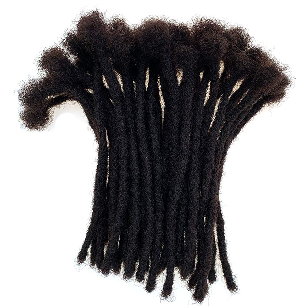 YONNA Extensiones de rastas de cabello humano, 60 rastas hechas a mano (0.2in) de ancho, color marrón oscuro #2
