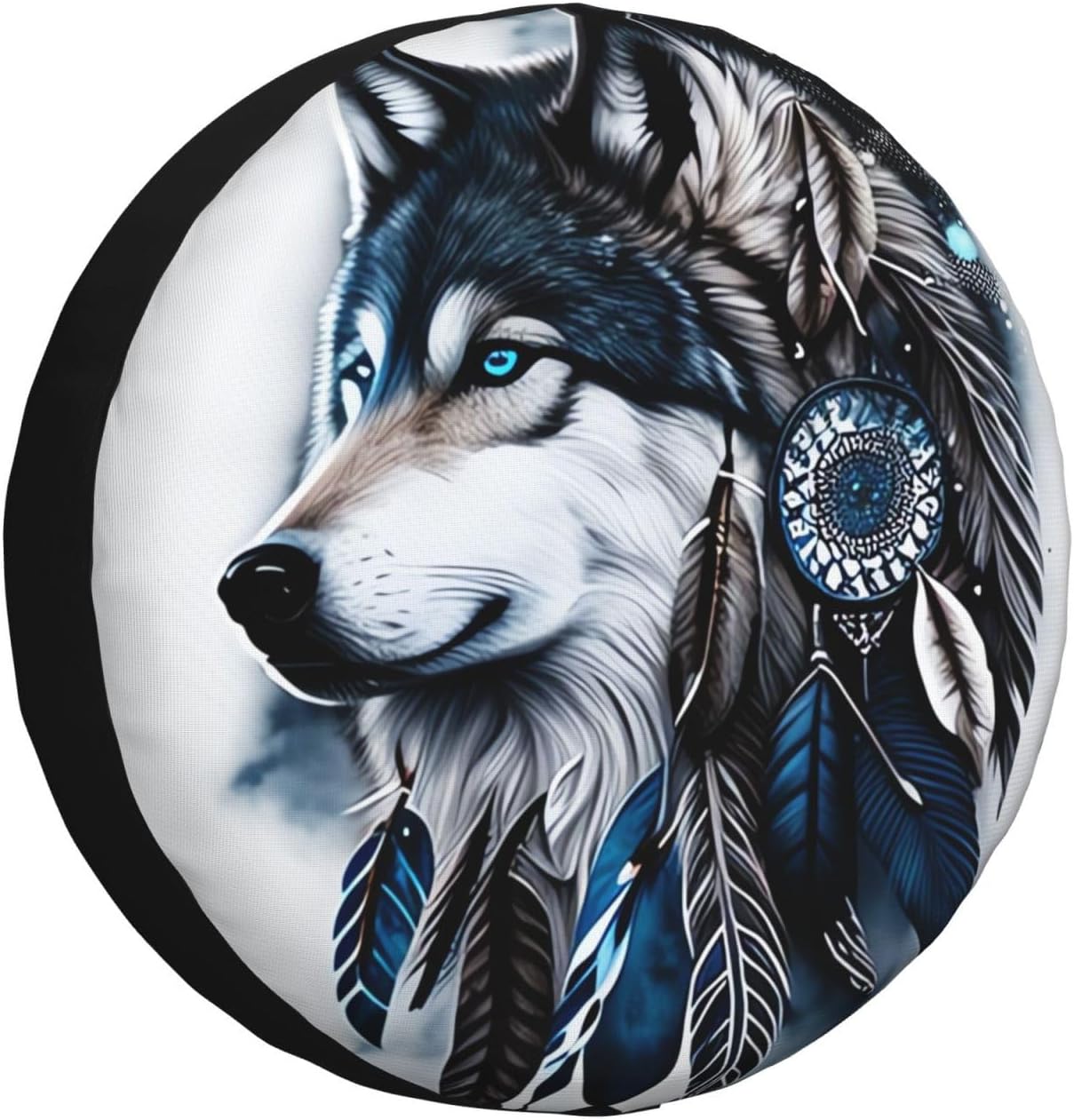 Fundas para neumáticos de repuesto de lobo nativo americano para remolque, cámper, RV, SUV, camión, viajes, fundas de neumáticos de fantasía