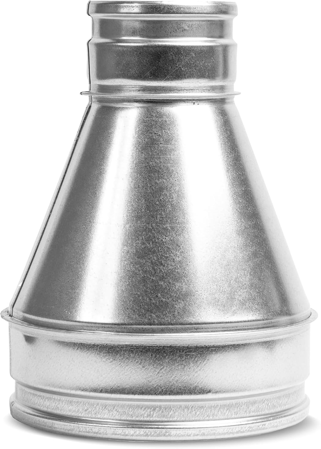 Reductor de conductos de ventilación de 8 a 4 pulgadas – Conector redondo de acero galvanizado – Montaje de conducto – Acoplamiento de aumento del
