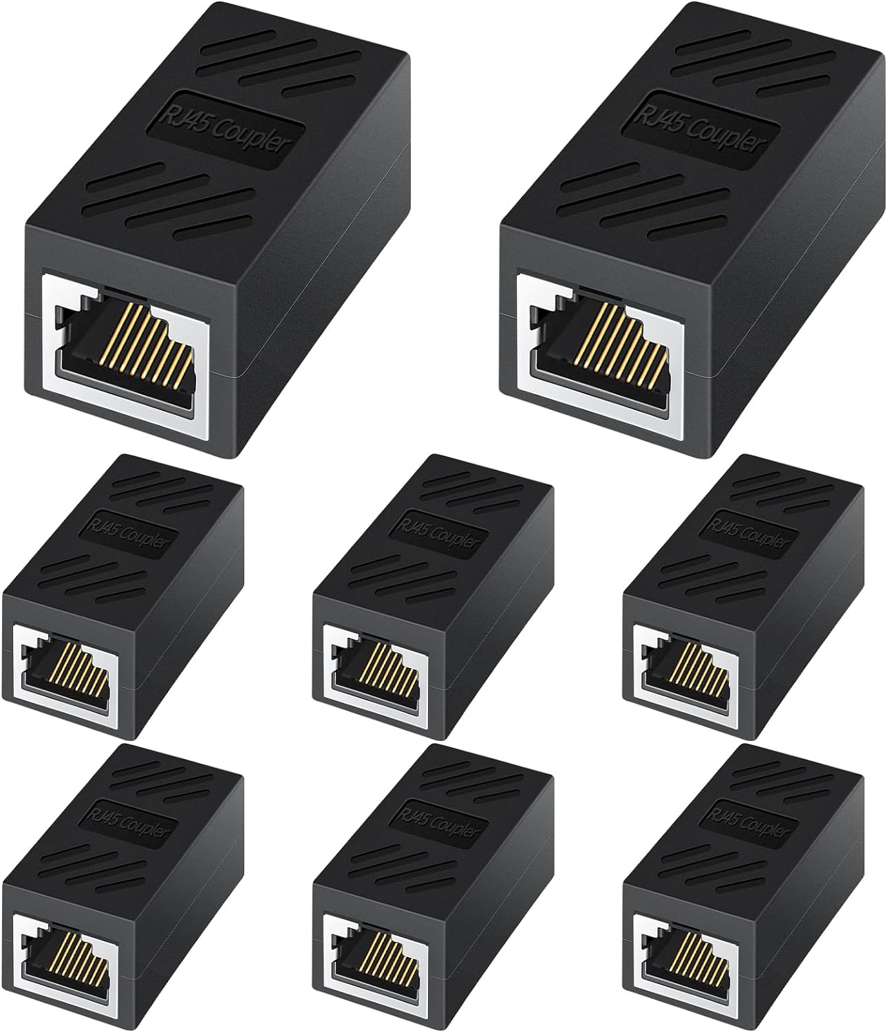 Acoplador RJ45, acoplador Ethernet, cable de red Ethernet en línea acoplador para Cat7Cat6Cat5eCat5, extensor de cable de red Ethernet hembra a