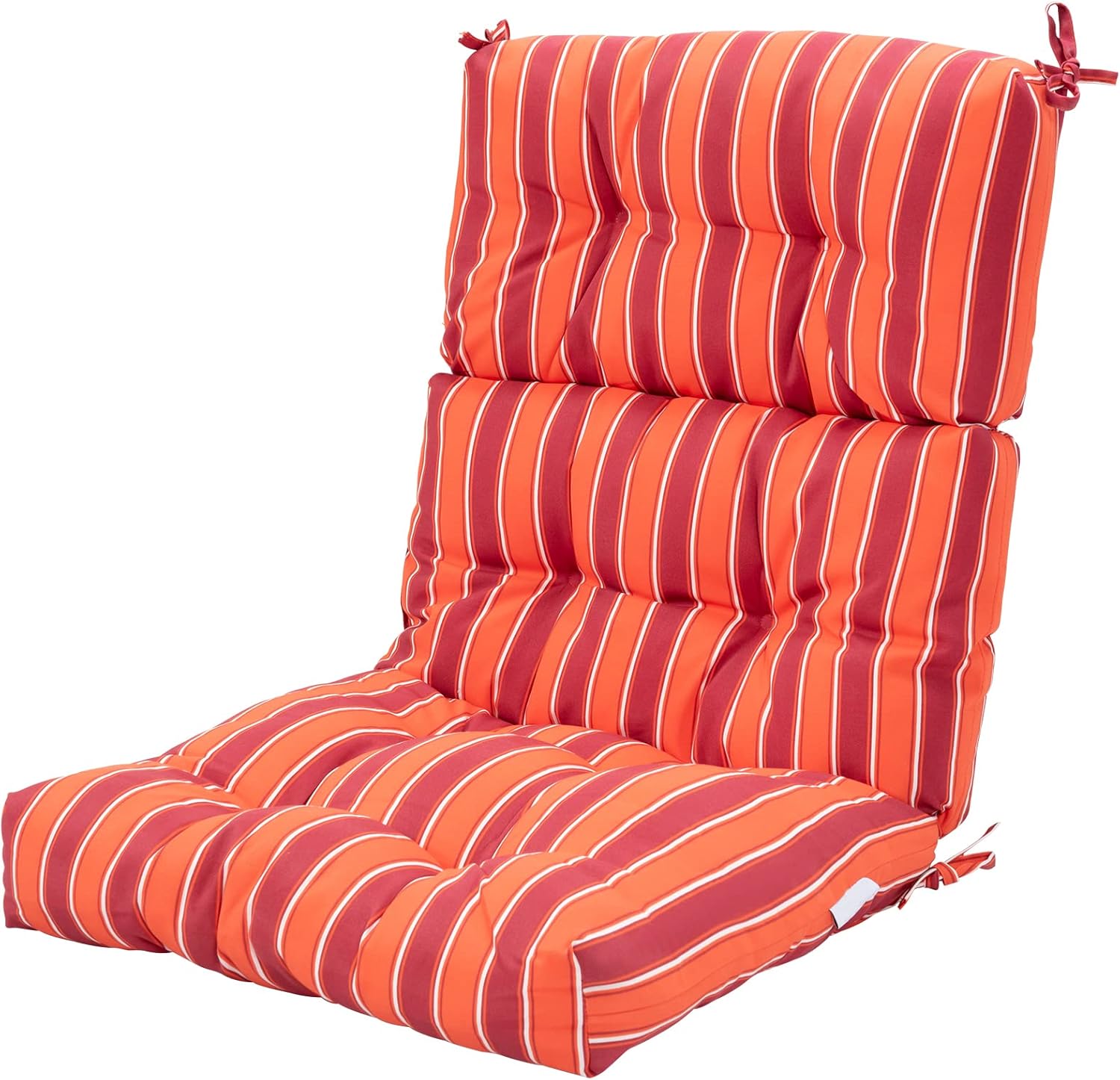 Graffy Cojines para sillas de exterior de 45 x 22 x 4.5 pulgadas, cojín de asiento de respaldo alto con lazos, almohadillas de repuesto impermeables