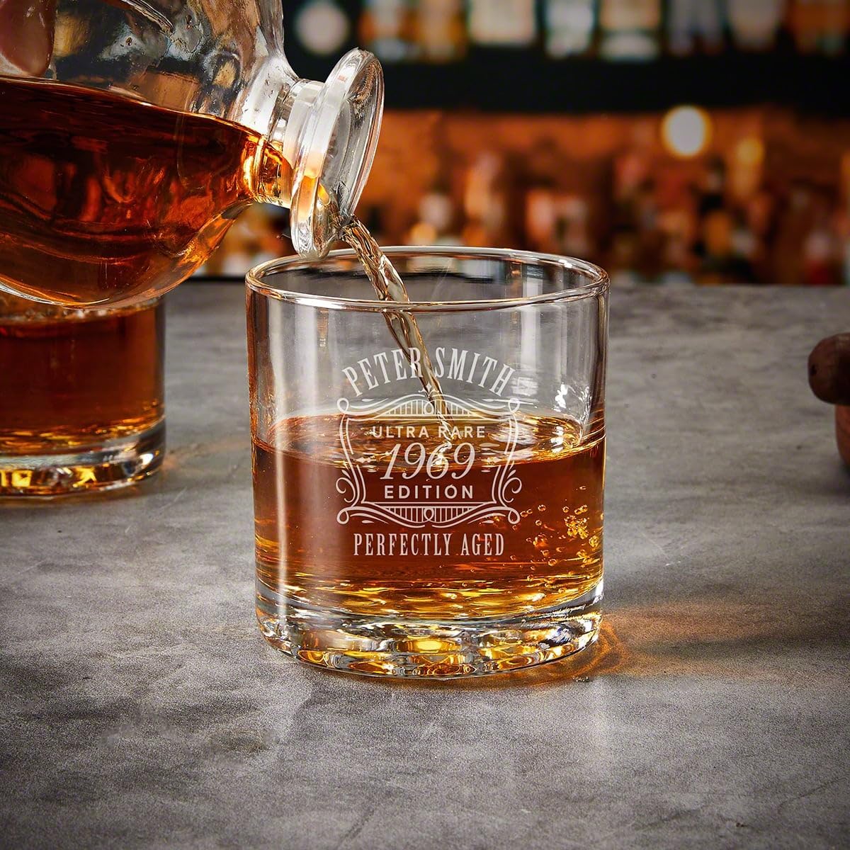 Juego de vasos de whisky Buckman personalizados y decantador de whisky El Matador Bull (regalo personalizado)
