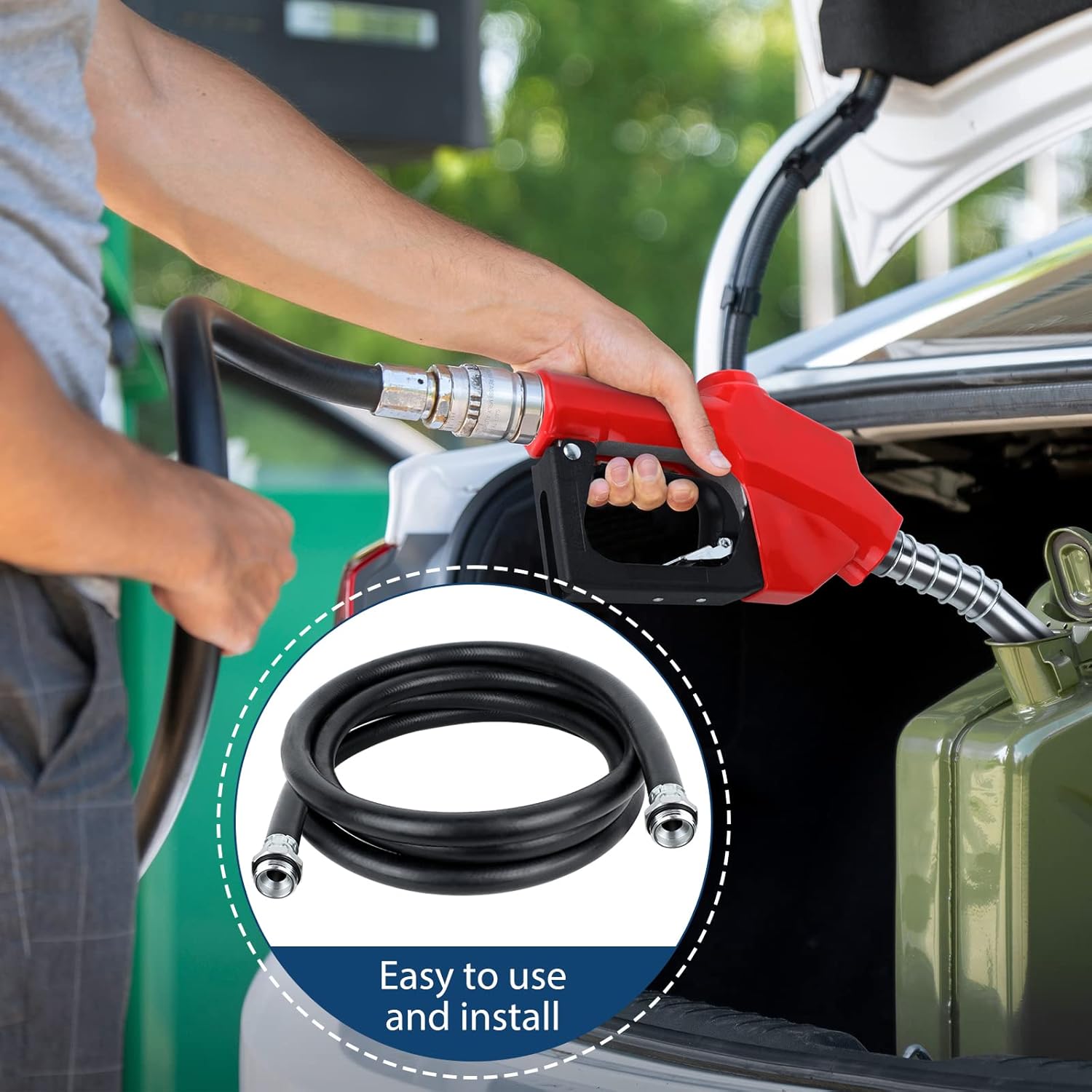 Manguera de transferencia, manguera de combustible de 1 pulgada x 20 pies para dispensar grasa de combustible diésel, aceites de petróleo de