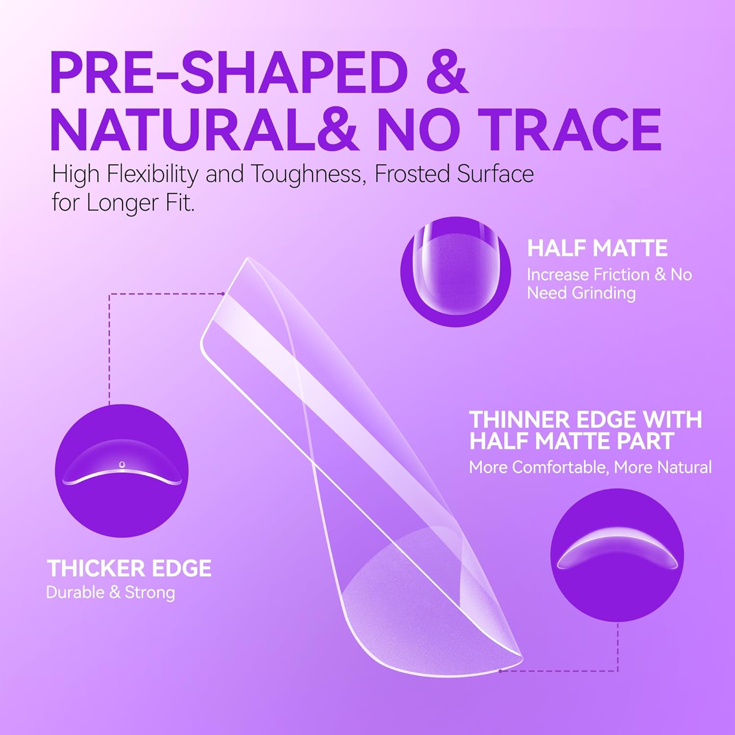 Gelike EC Kit de puntas de uñas de gel suave extra cortas, para extensiones de uñas de remojo, cubierta completa, forma de ataúd extra corto, resina