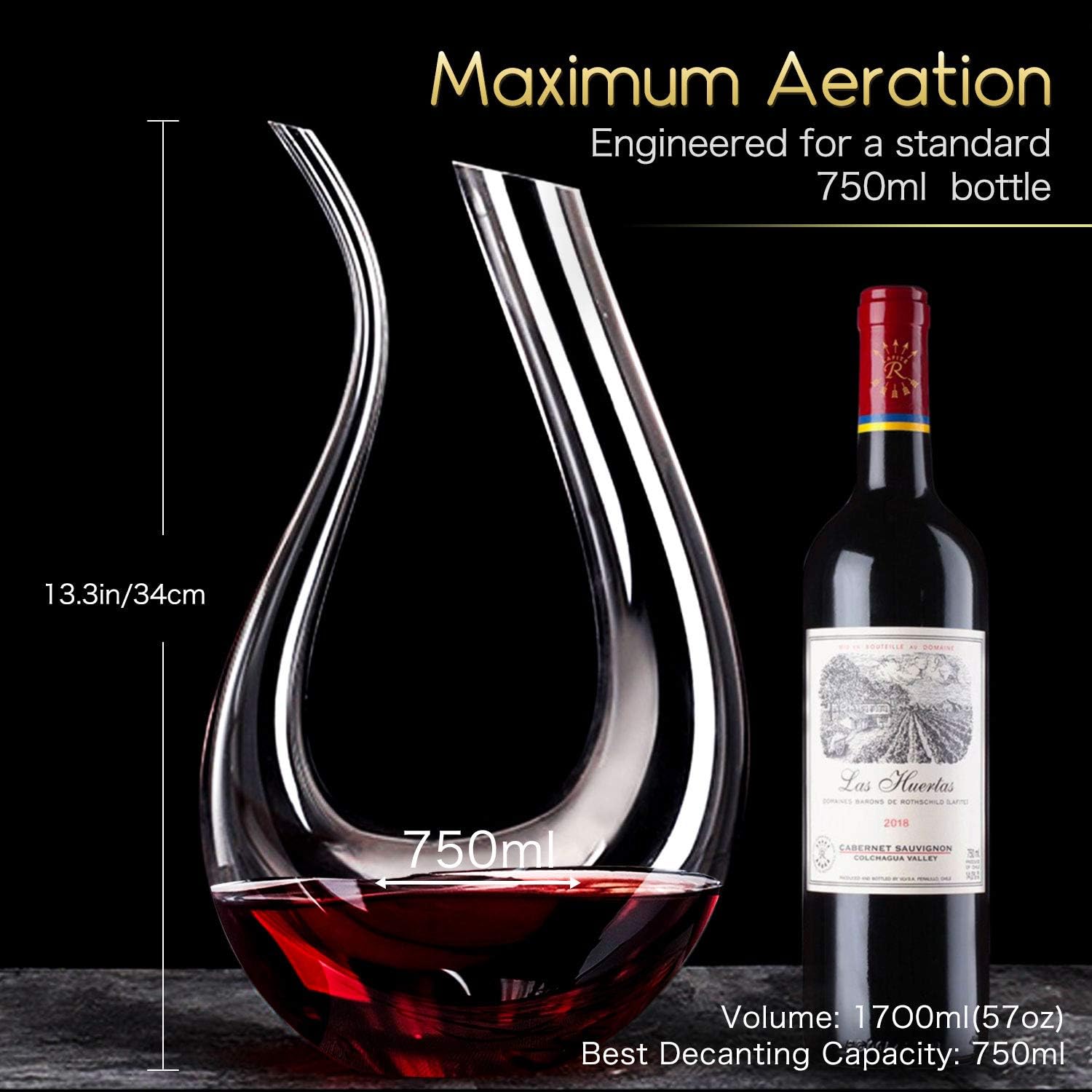 NUTRIUPS Decantador para vino Decantador de vino en forma de U Decantadores de vino vino Decantador de vino Decantador de vino Decantador de vino