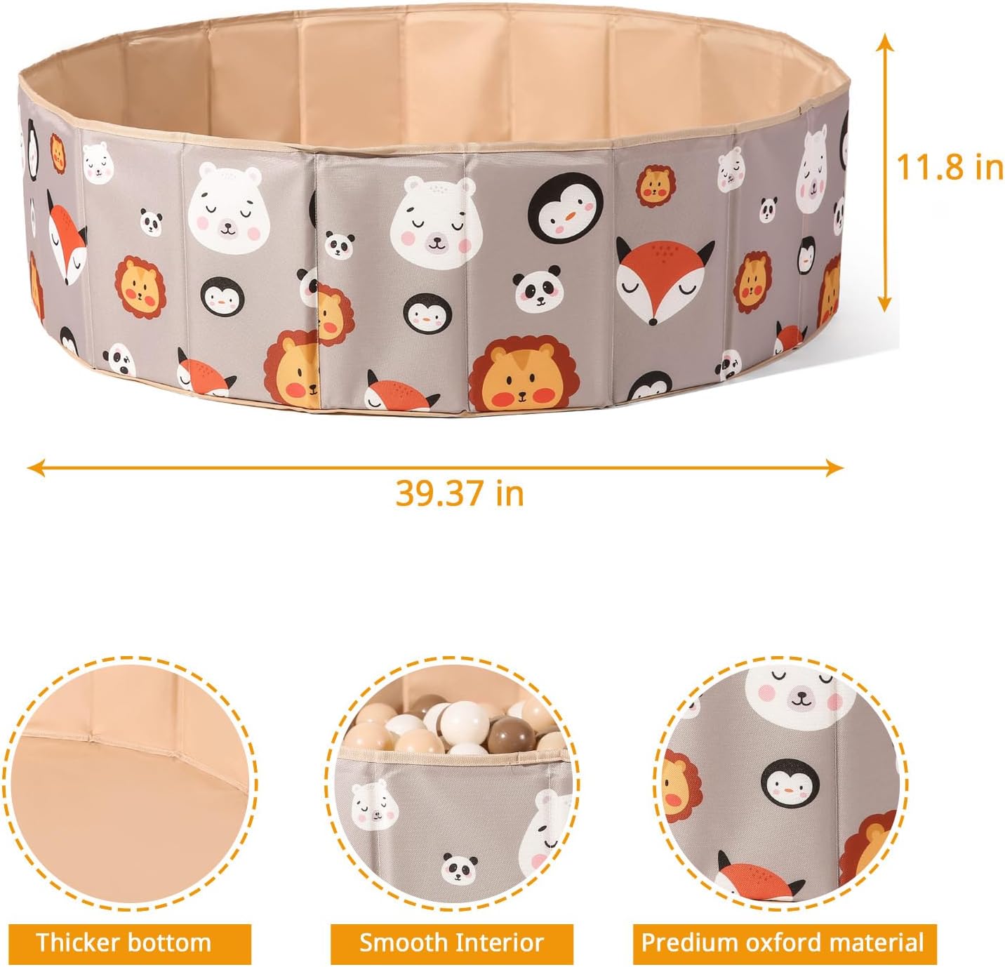 GOGOSO Pozo de pelotas para niños, perros y gatos, piscina para bebés y piscina plegable para niños pequeños, área de juego interior y exterior,