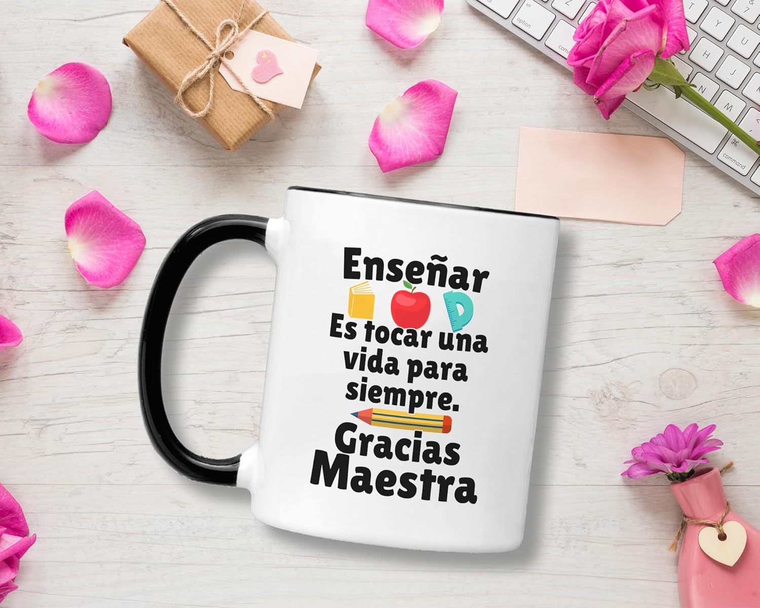 Regalos para Maestras Agradecimiento. Regalos para profesores en español. Taza de café Dia Del Maestro En Español de 11 Oz Regalo Para Maestra De