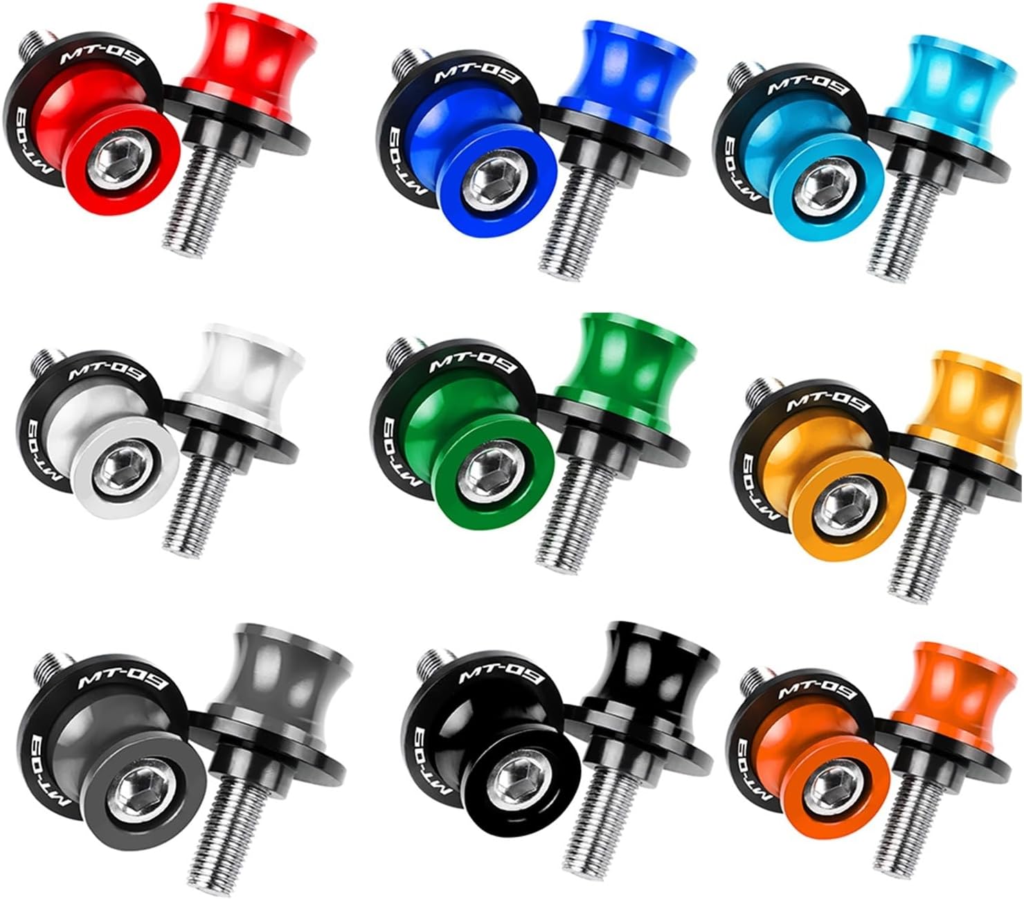 for MT09 MT-09 SP 2013 2014 2015 2016 2017 2018 2019 2020 2021 2022 2023 2024+ 6MM Swingarm Spools Stand Screws Slider