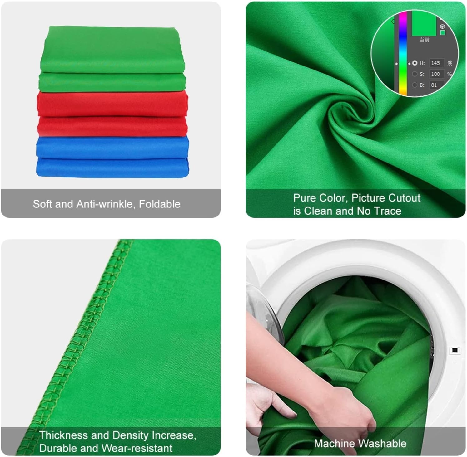 PULUZ – Fondo de pantalla verde pequeño para fotografía, fondo de fotos de tela verde de 3.3 x 6.6 pies, cortina lavable con 4 abrazaderas para