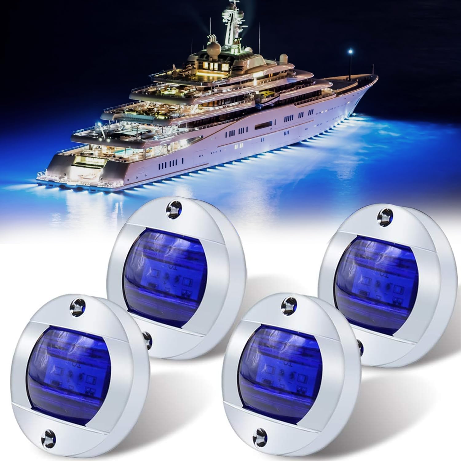 Luz de barco, IP68 impermeable LED luces de pesca nocturna, luces de cortesía, luces de cubierta, luces interiores de barco, luces LED de barco