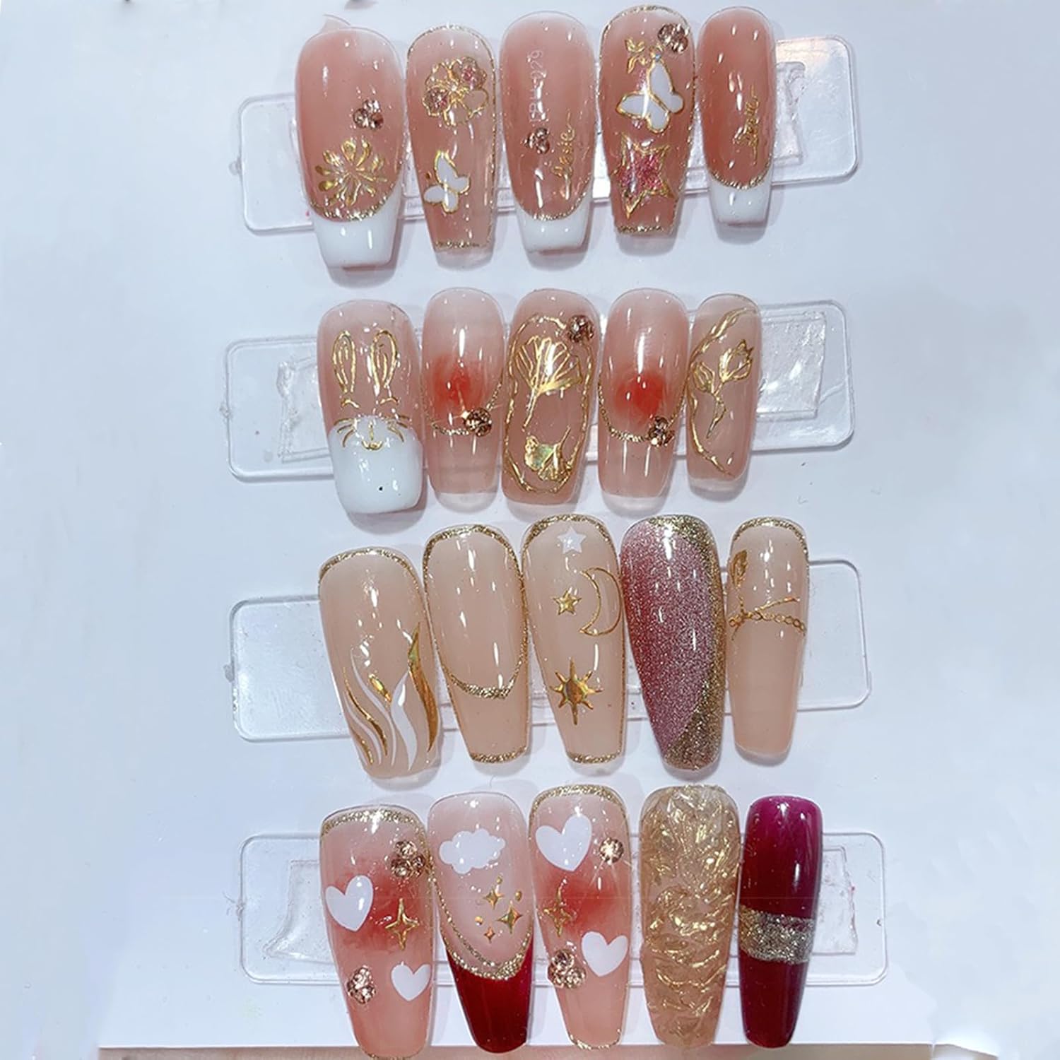 30 hojas de calcomanías doradas para arte de uñas, flores doradas, hojas de mariposas, suministros de arte de uñas, suministros de arte de uñas,