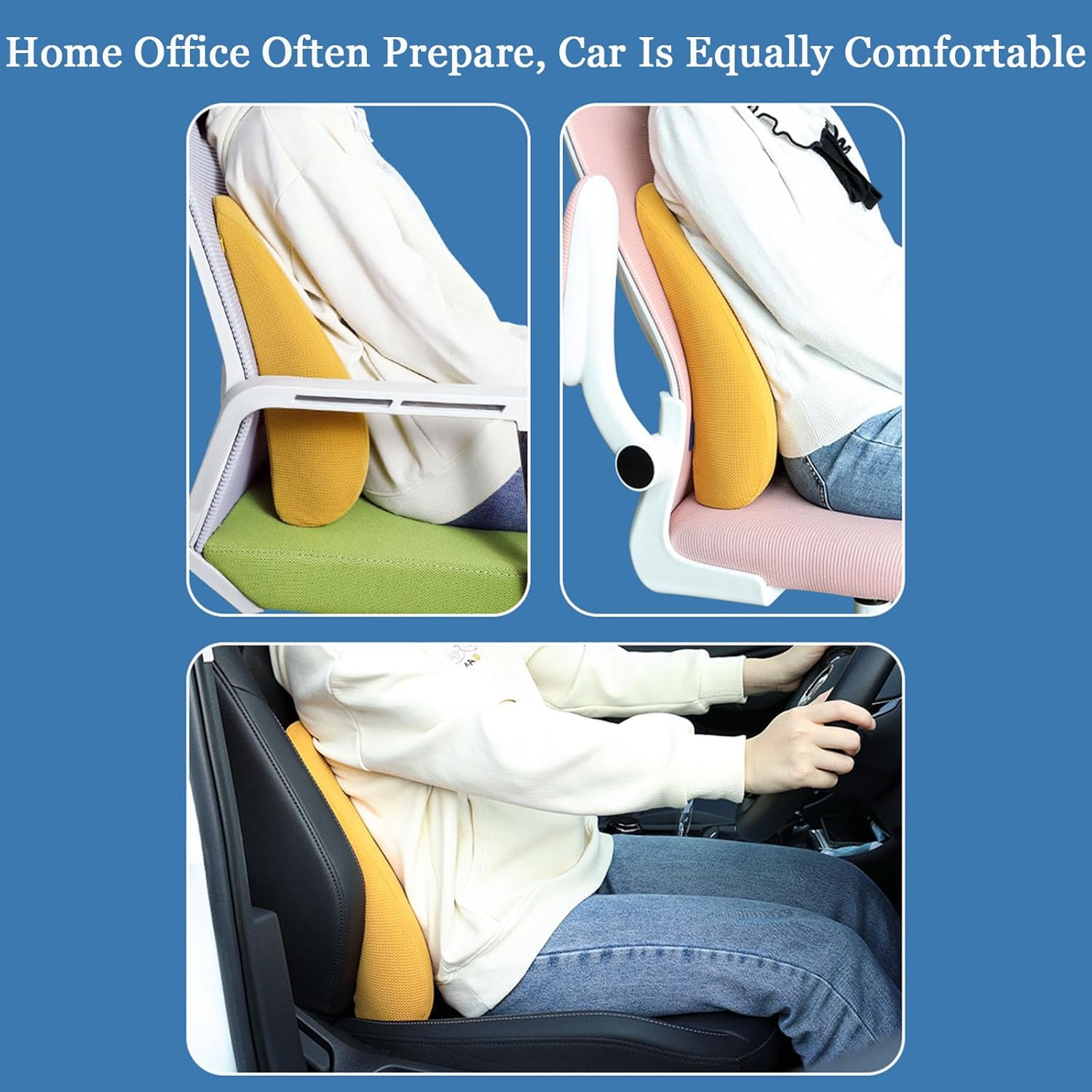 ZTGL Almohada de apoyo de espalda, cojín para asiento de automóvil, escritorio y silla de oficina para postura y apoyo lumbar, almohadas de espuma