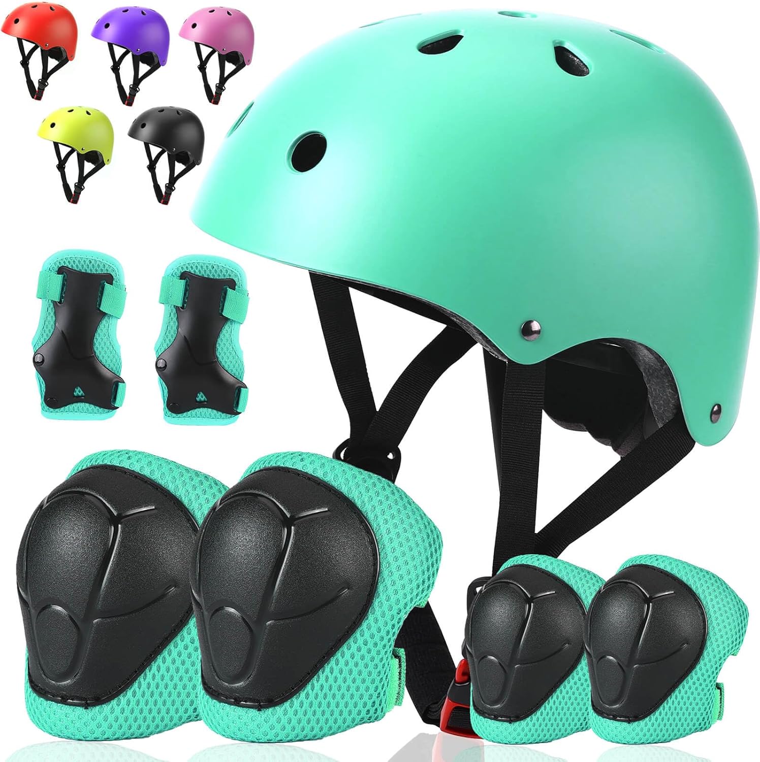 ArgoHome Casco de bicicleta para niños, casco deportivo para niños, conjunto de equipo de protección para niños y niñas, casco de ciclismo con