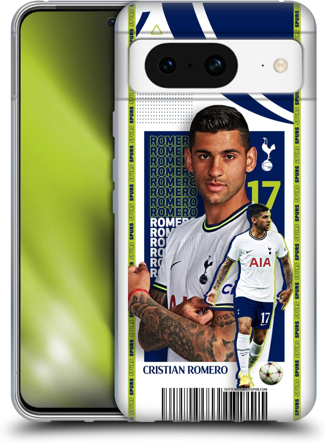 Head Case Designs Officially Licensed Tottenham Hotspur F.C. Cristian Romero 202223 First Team Soft Gel Case Compatible with Google Pixel 8