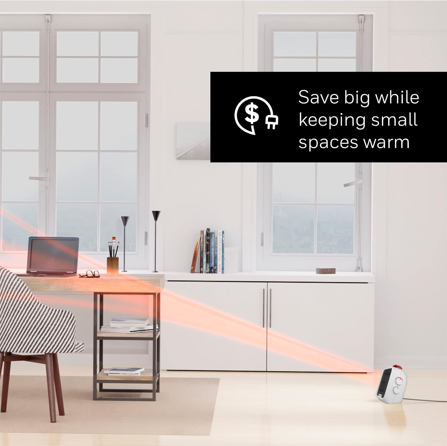 Honeywell UberHeat 5 – Calentador de cerámica para habitaciones pequeñas, color blanco