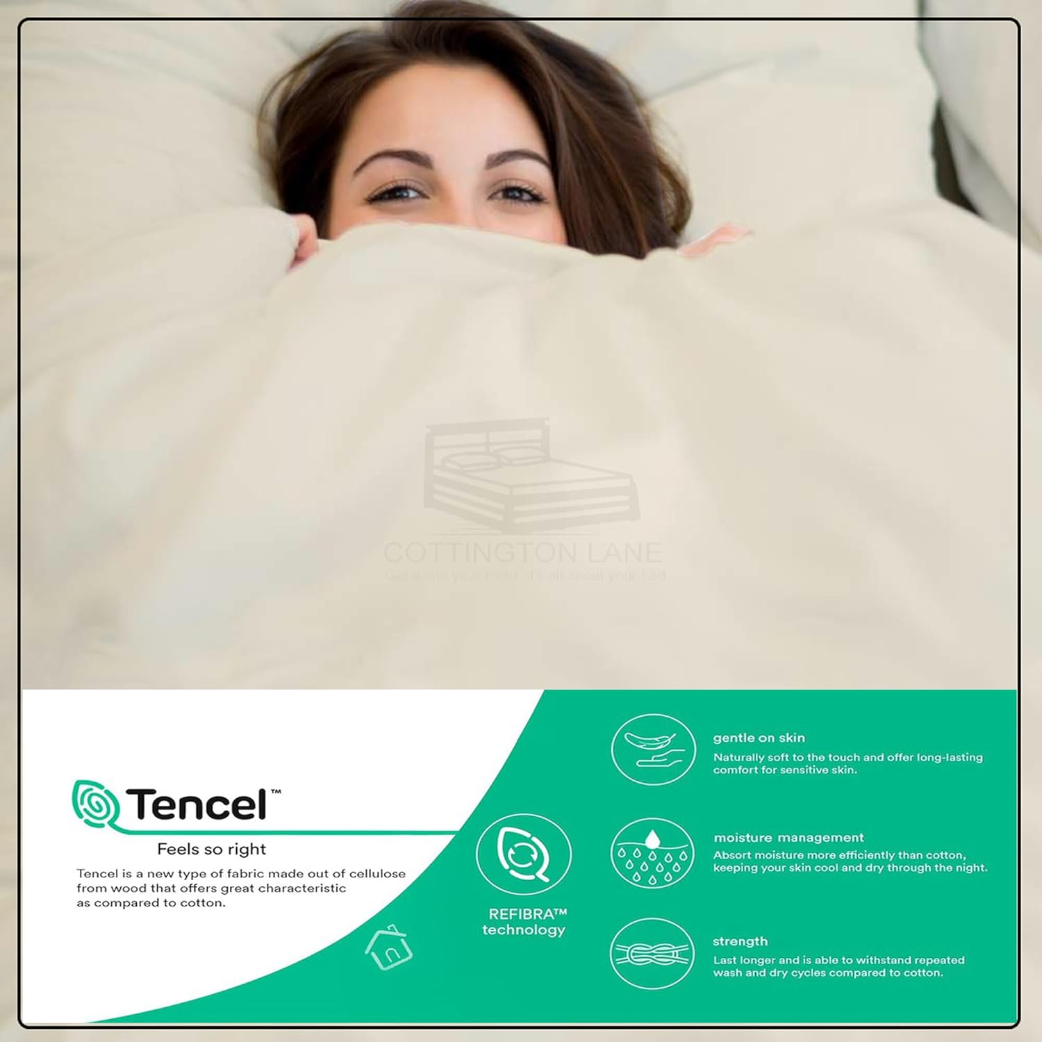 Sábanas Tencel de tamaño matrimonial, sábanas certificadas 100% Tencel Lyocell – Sábanas de eucalipto para todas las estaciones – Juego de sábanas