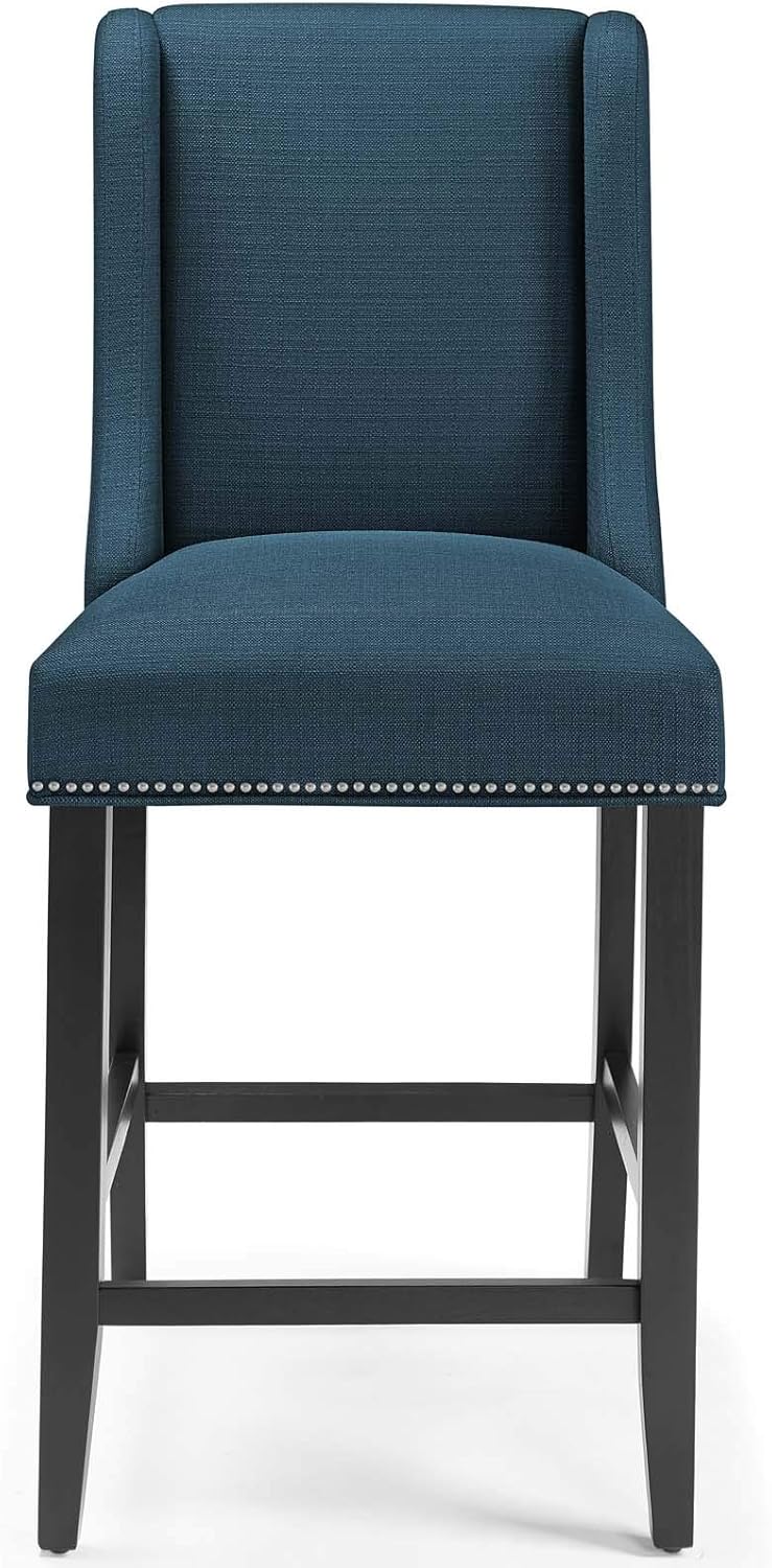 Modway Taburete de bar tapizado de tela Baron para mostrador en color azul