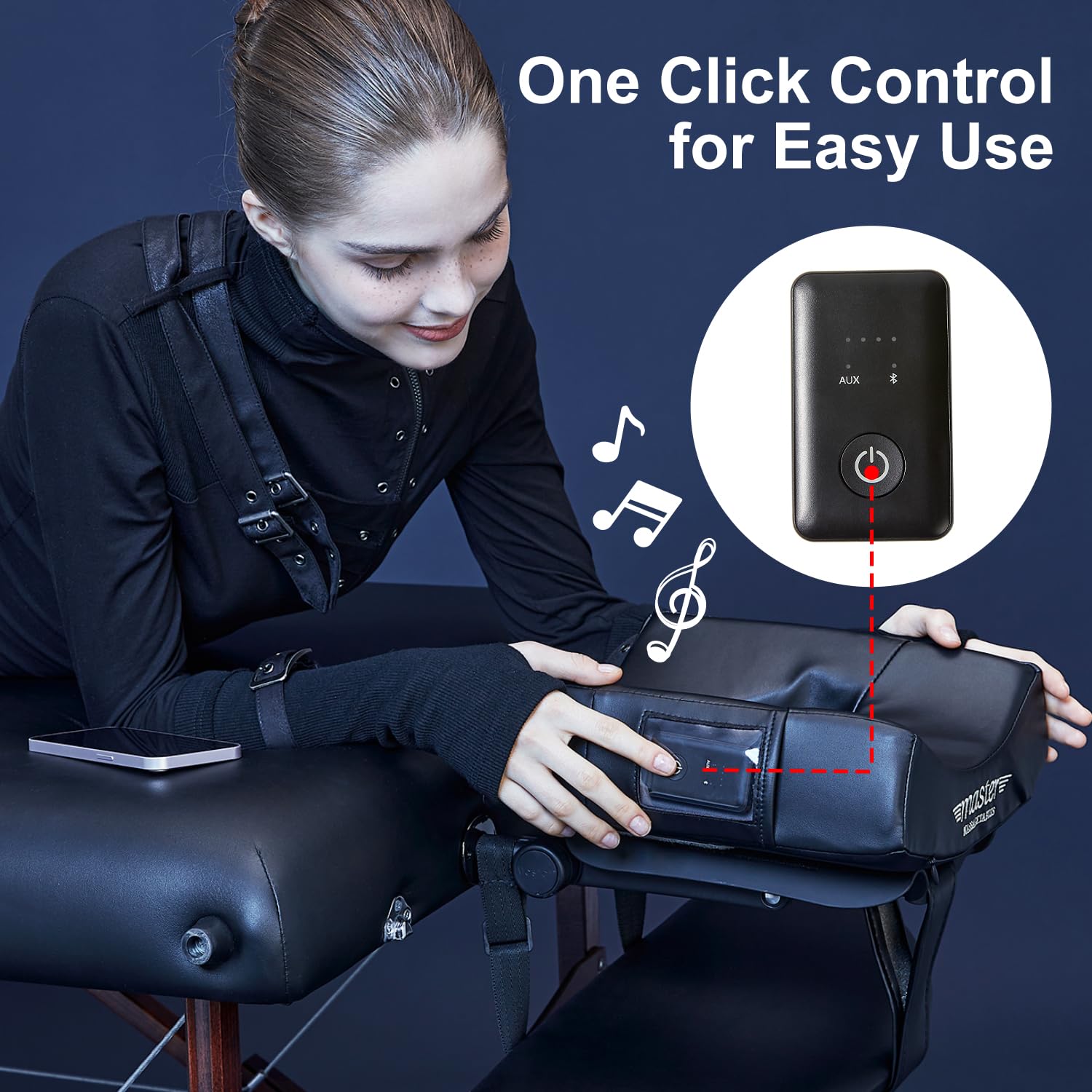 Master Massage Music Master – Cojín de alta fidelidad con sonido de alta fidelidad, almohada de masaje Bluetooth para reposar la cara hacia abajo,