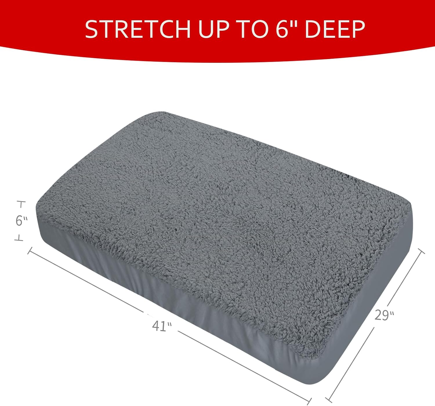 Fundas de cama para perro, repuesto de felpa suave, lavable, forro impermeable para cama de perro, gris, funda de colchón para perro, funda de cama