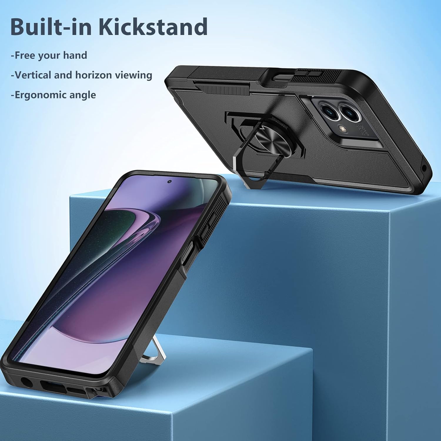 FNTCASE Funda para Motorola Moto G-Stylus-5G-2023 Fundas de protección a prueba de caídas de grado militar con soporte magnético  TPU texturizado