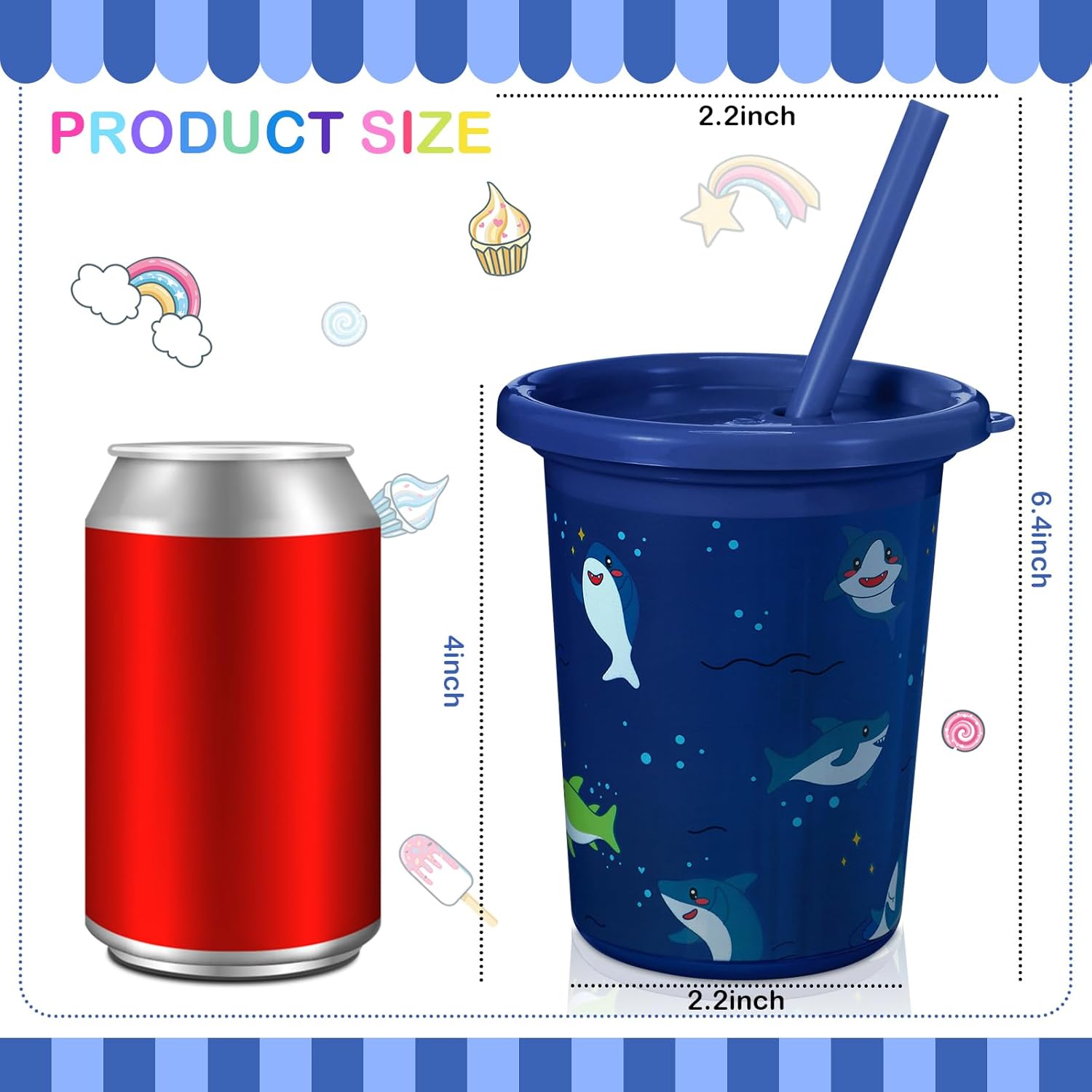 Nuanchu 12 vasos para niños con pajitas y tapas para niños pequeños, vasos reutilizables de plástico de 10 onzas para niñas, escuela, fiesta de