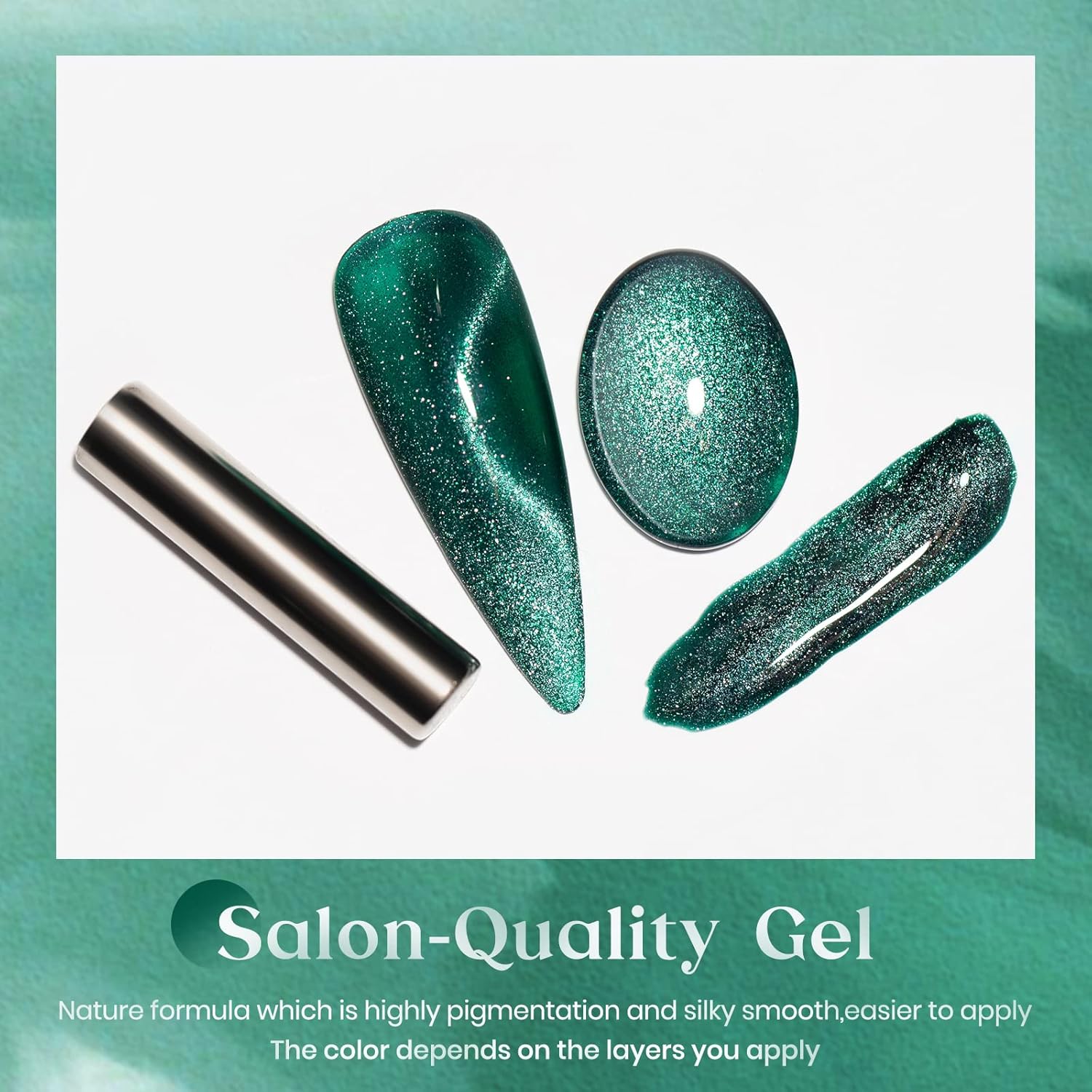 MIZSHE – Esmalte de uñas de gel con imán de ojo de gato, 0.3 onzas líquidas, kit de manicura universal para licuados magnéticos con purpurina Aurora