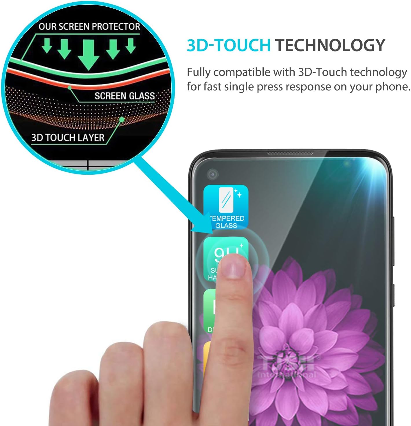 TJS Funda compatible con Motorola Moto G Stylus 2020, con protector de pantalla de vidrio templado, resistente a los impactos, anillo de metal,