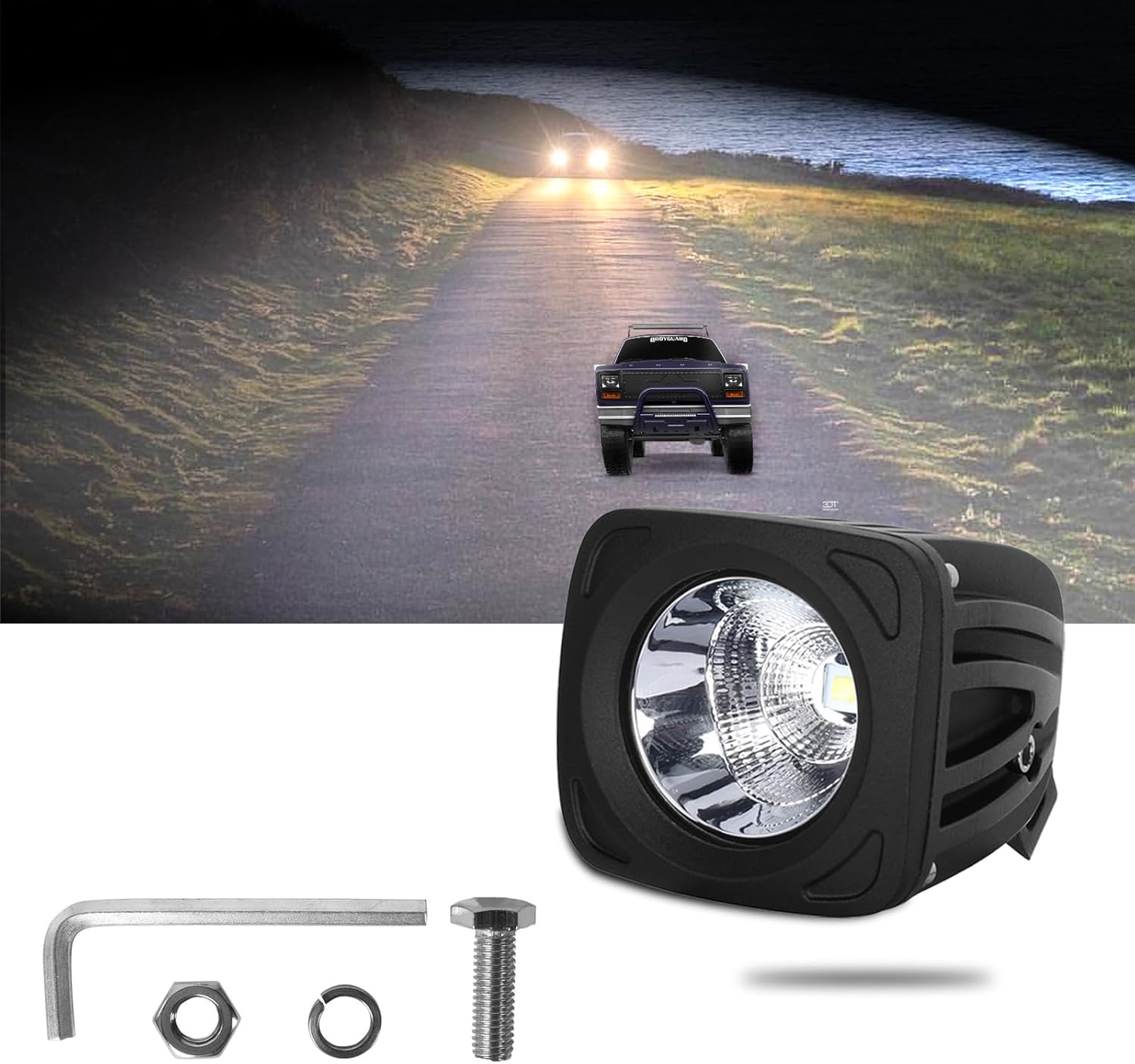 1 luces todoterreno de 35 W, 3600 lúmenes, luces LED para camiones, a prueba de aguapolvoóxido y ajuste ajustable de 90 grados para UTV, ATV, SUV,