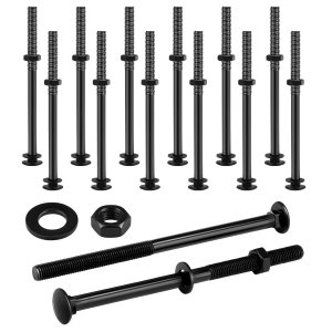 Zonon Juego de 12 pernos de carro galvanizados negros que incluye 12 pernos resistentes a la corrosión, 12 arandelas y 12 tuercas para accesorios de Zonon Juego de 12 pernos de carro galvanizados negros que incluye 12 pernos resistentes a la corrosión, 12 arandelas y 12 tuercas para accesorios de