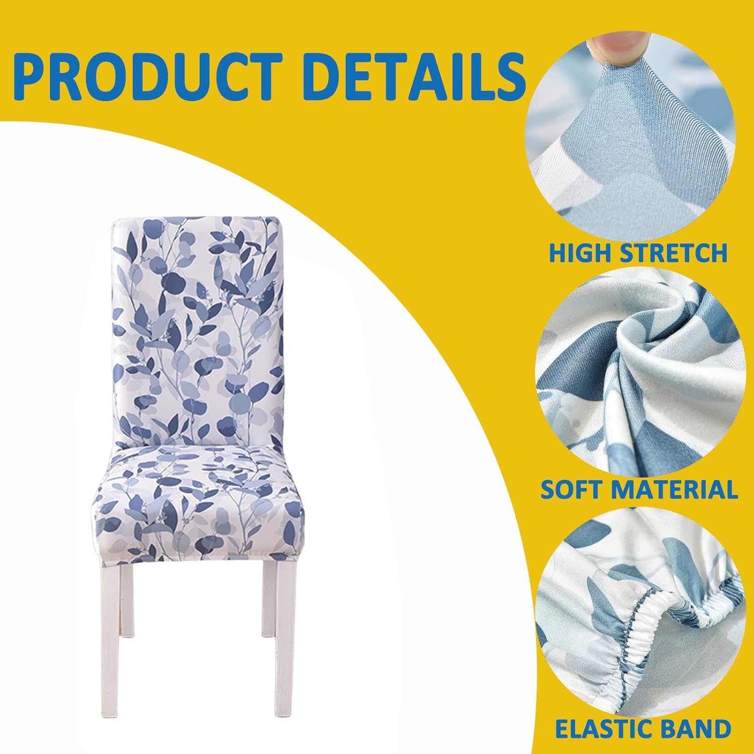 HAOYONG Funda para silla de comedor, funda para silla impresa, lavable, funda para silla Parsons, protector de asiento extraíble para comedor,