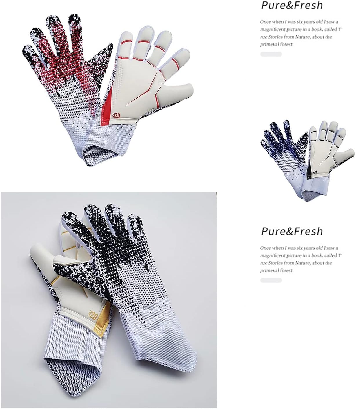 KLauer Guantes de portero de fútbol grueso protección profesional adultos adolescentes guantes de portero de fútbol talla 8-10