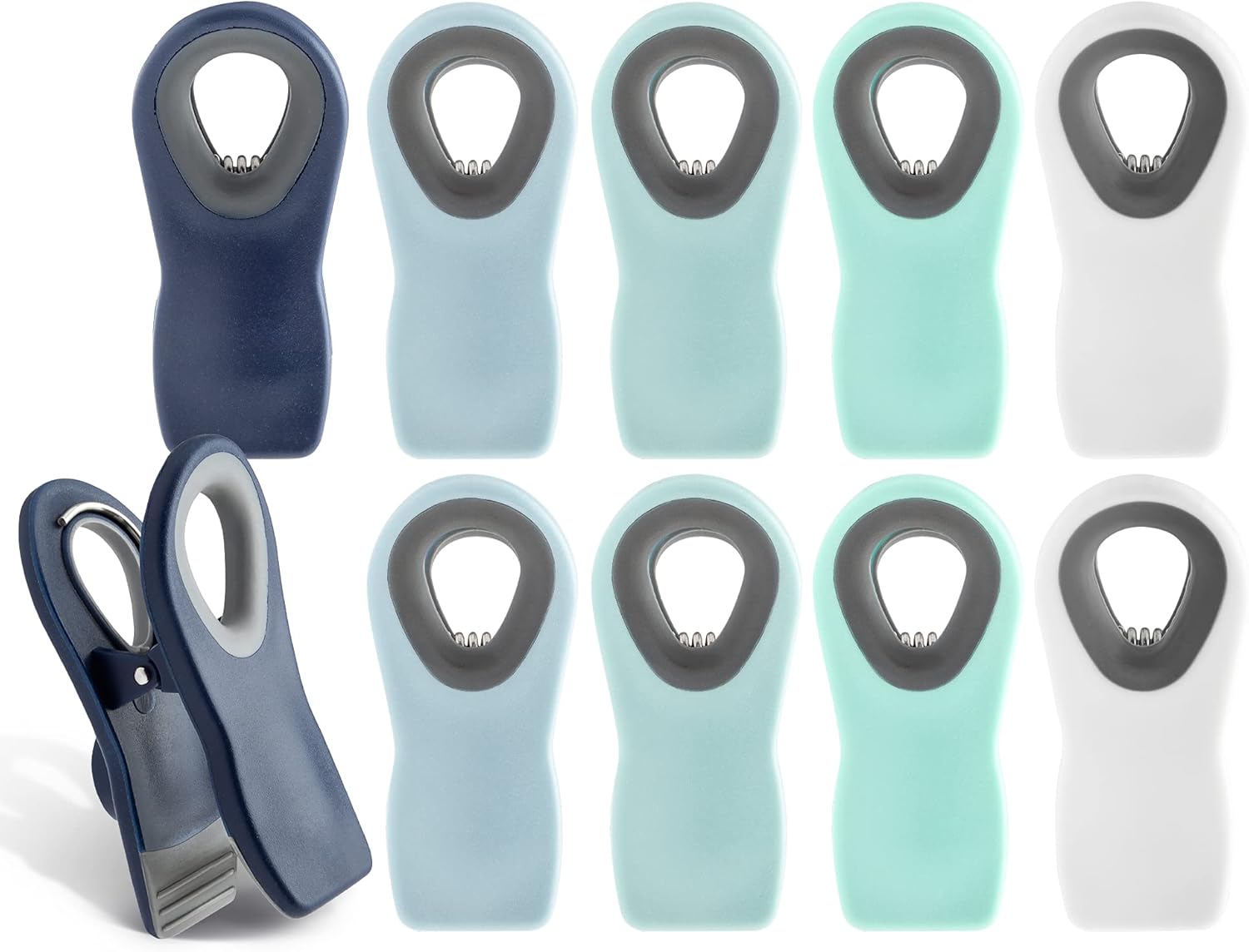 Cook with Color – Clips con imán para bolsas de alimentos, patatas fritas, refrigerios, de almacenamiento, con agarre hermético 10 unidades (color