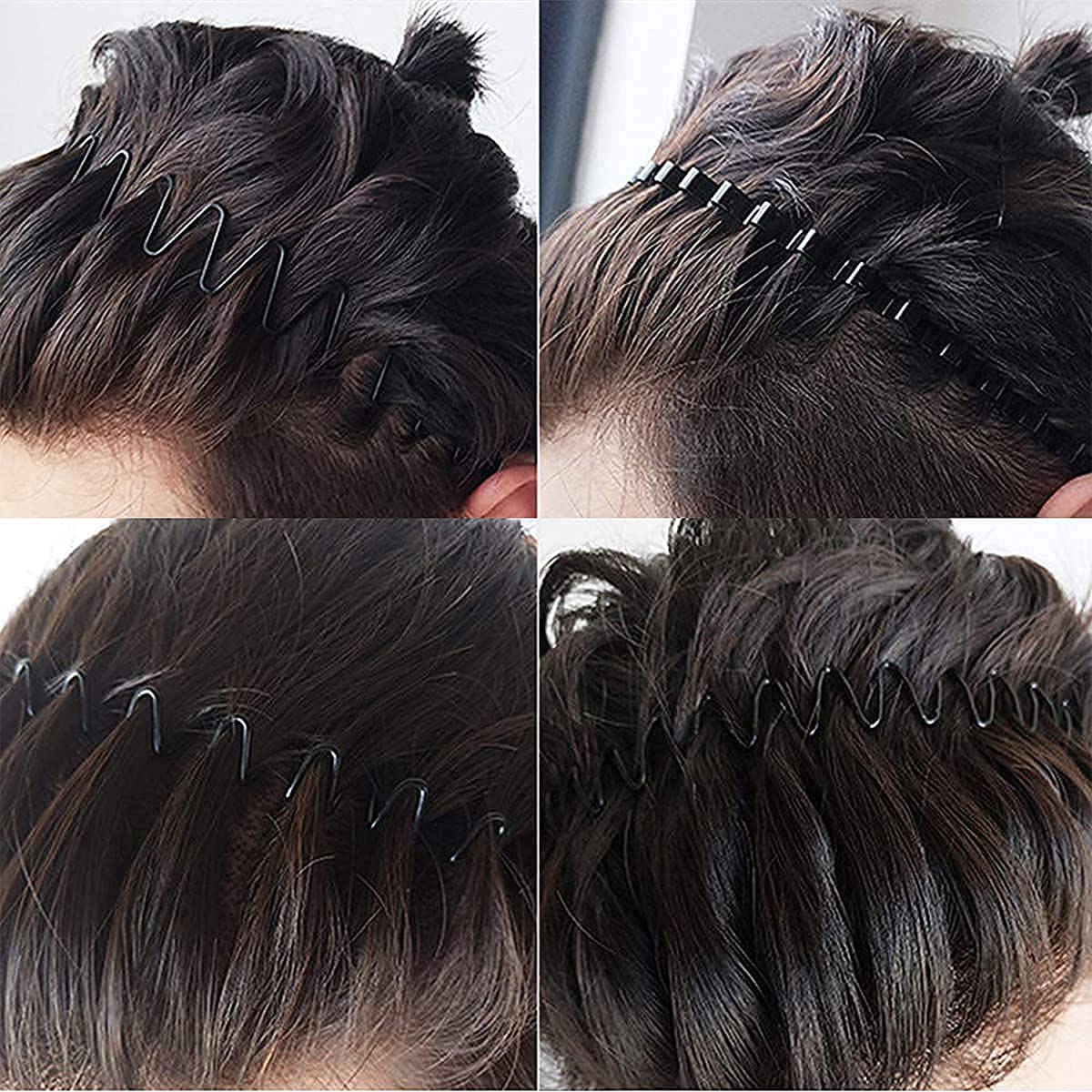 Diademas de metal para hombres y mujeres, diadema japonesa de los años 90, bandas para el cabello para hombres, banda de metal con peine de banda de