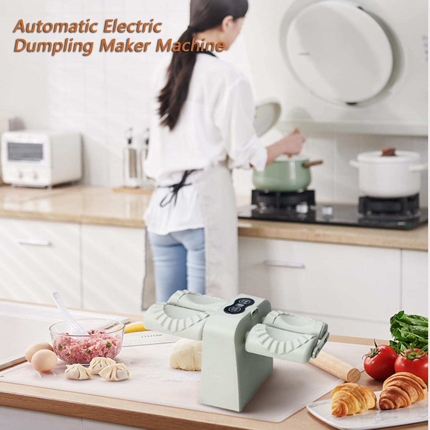 Pelmeni Maker, máquina automática para hacer albóndigas para ravioles, Gyoza Maker USB máquina de bola de masa eléctrica molde para hacer albóndigas