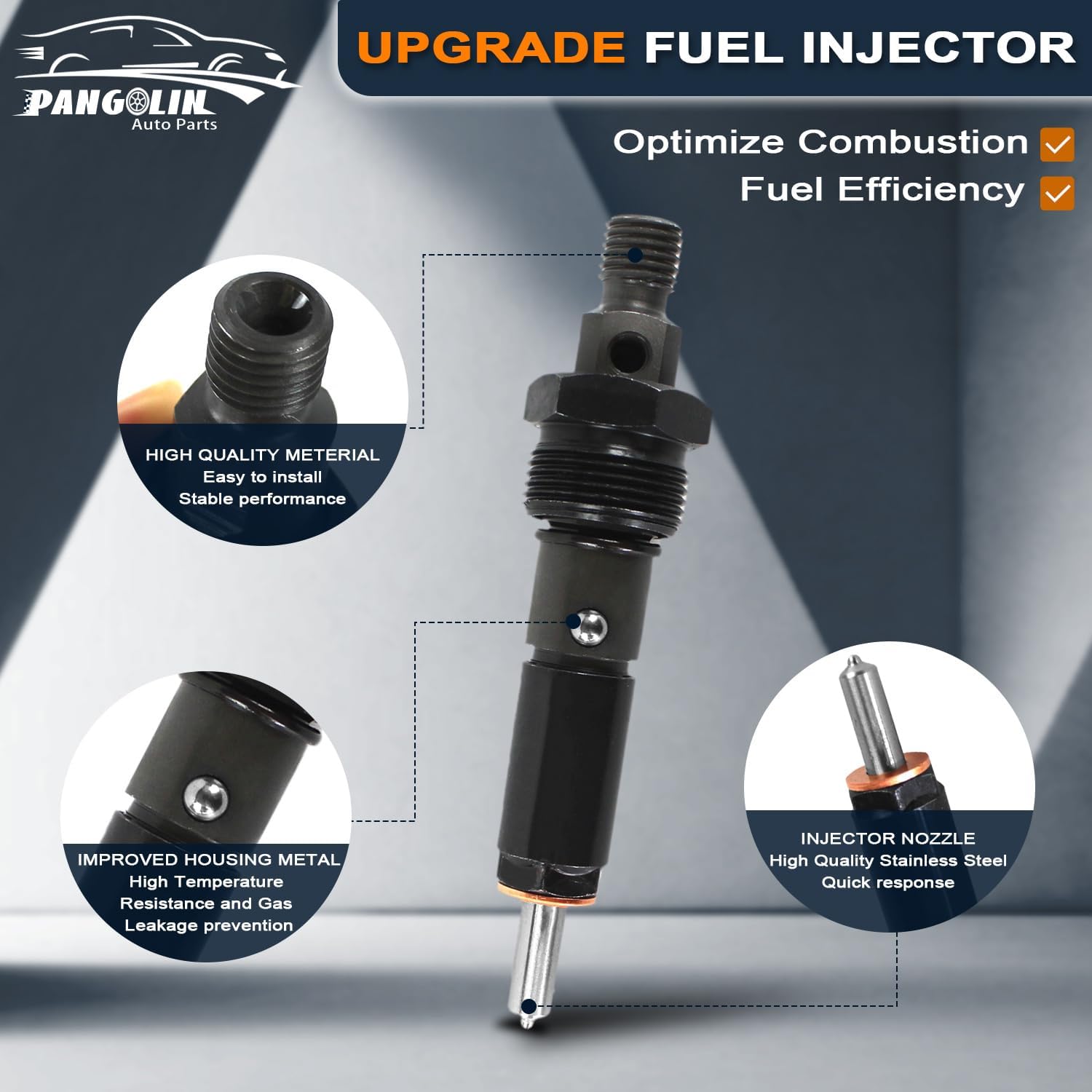 PANGOLIN Inyector de combustible J919331 4PCS para Case-IH Skid Steer 1840 1845C retroexcavadora 580 piezas estupendas del mercado de accesorios