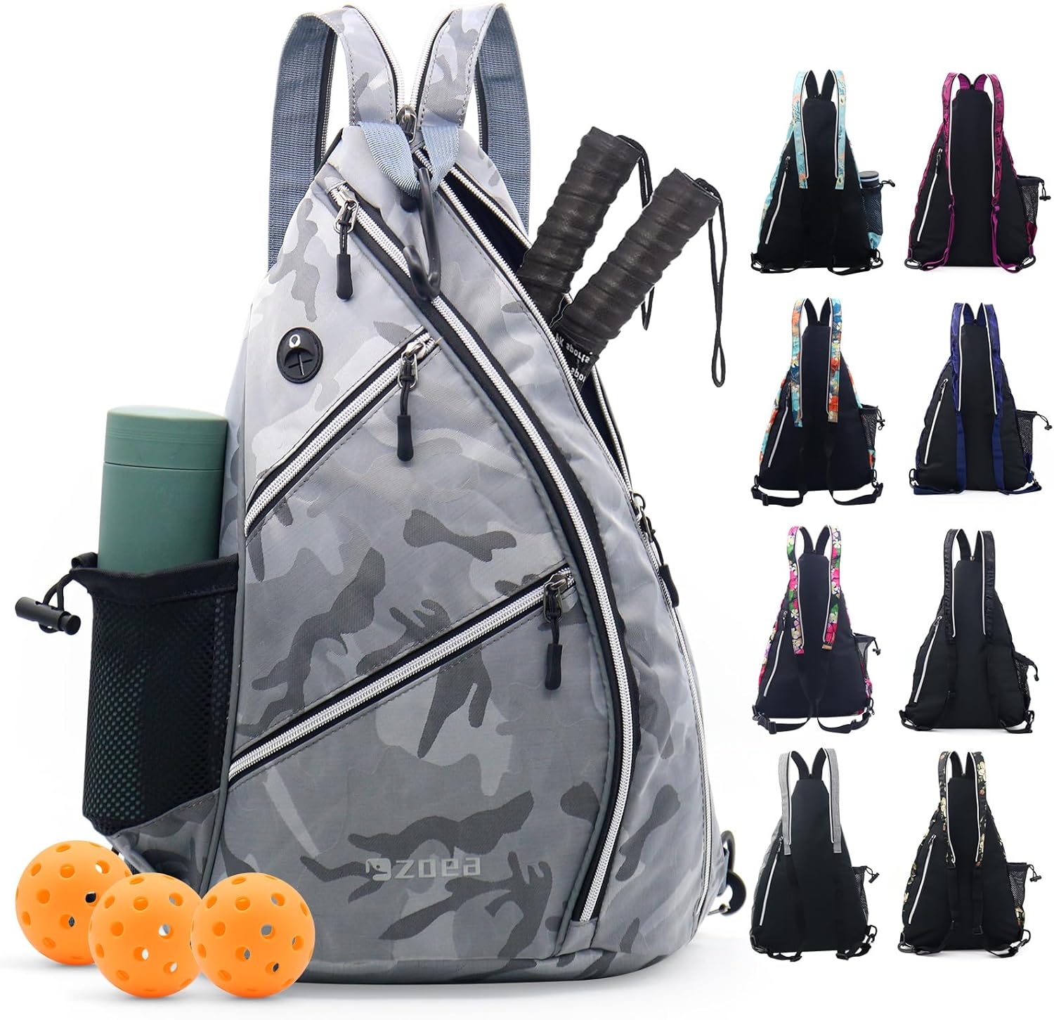 ZOEA Bolsa de pickleball ajustable con soporte para botella de agua, mochila de paleta de pickleball para hombres y mujeres
