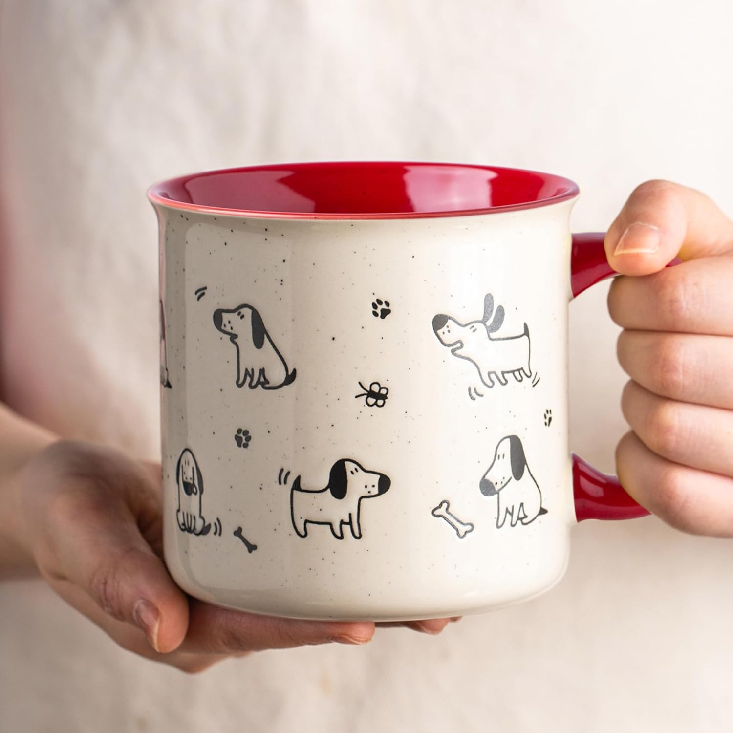 AmorArc Juego de 2 tazas de café de cerámica grandes de 22 onzas, tazas de gran tamaño con mango grande para hombres, mujeres, papá, mamá, taza