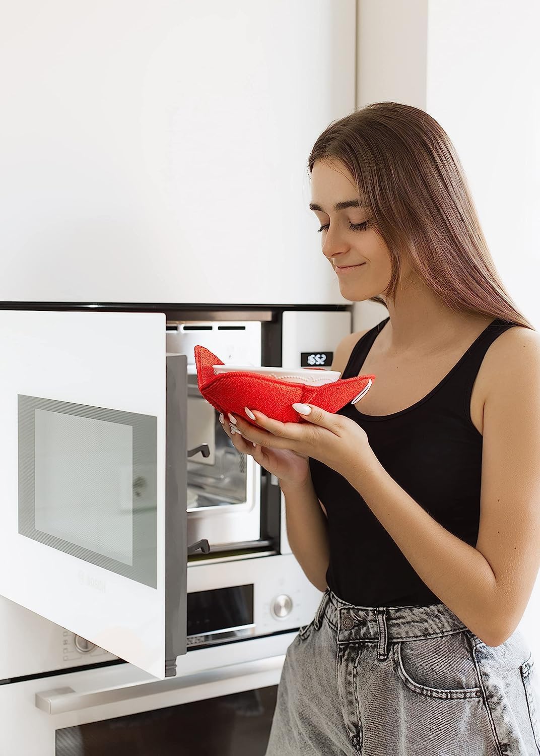 Sheff Juego de 4 cuencos para microondas Cozy Huggers  Duradero y fiable  Para cuencos calientes y fríos, platos y platos para microondas  Tazón